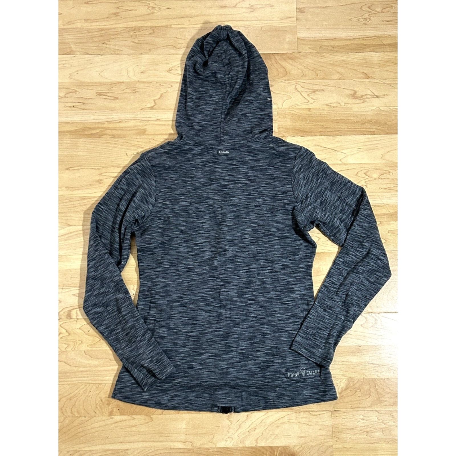 Vintage Columbia Hoodie Women's Lightweight Full Zip Size Small Gray Logo Activewear Size S / US 4 / IT 40 - 2 Thumbnail