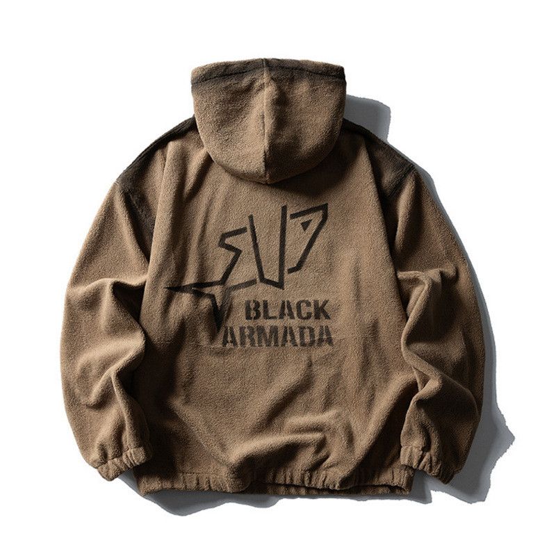 Vintage Men's creative letter star outline spray painting hoodie Size US M / EU 48-50 / 2 - 1 Thumbnail