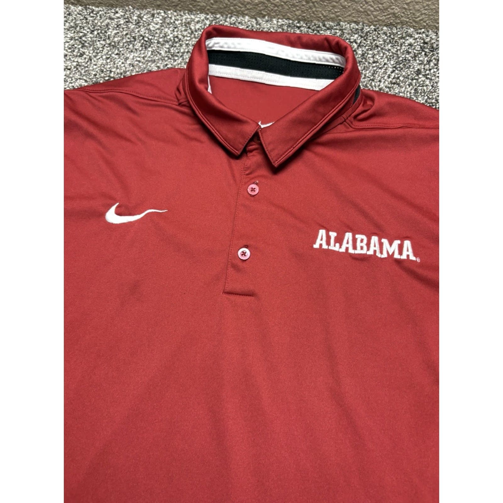 Nike Nike Alabama Crimson Tide Polo Shirt Mens Large Red Golf Performance Size US L / EU 52-54 / 3 - 3 Thumbnail