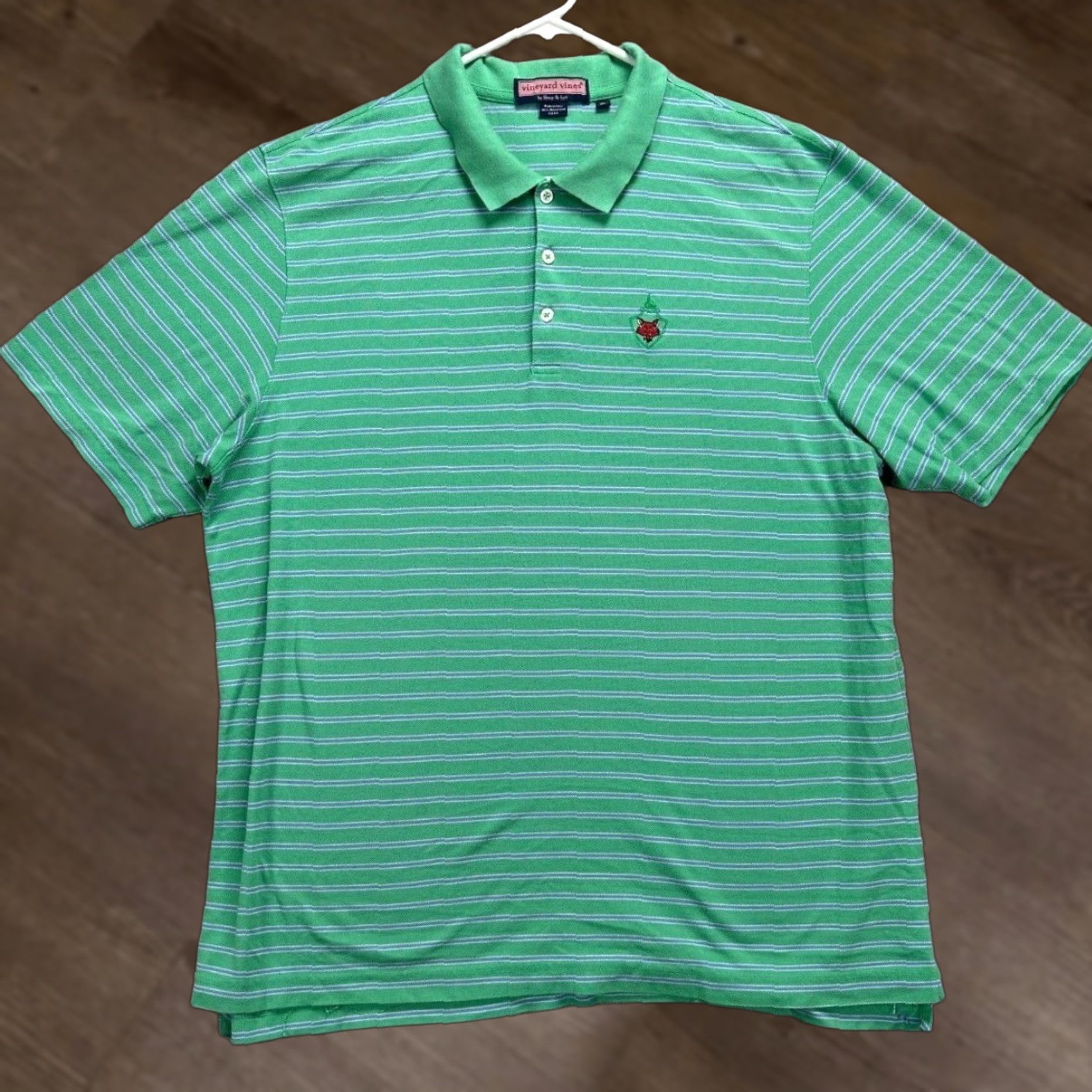 Vineyard Vines Vineyard Vines Shirt Mens XL Green Striped Mercerized Cotton Polo Rugby Size US XL / EU 56 / 4 - 1 Thumbnail