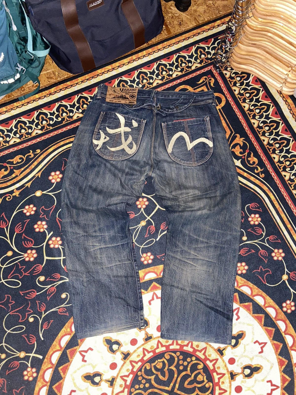 Evisu × Japanese Brand EVISU YAMANE BIG LOGO SPELL OUT DENIM Size US 36 / EU 52 - 7 Thumbnail