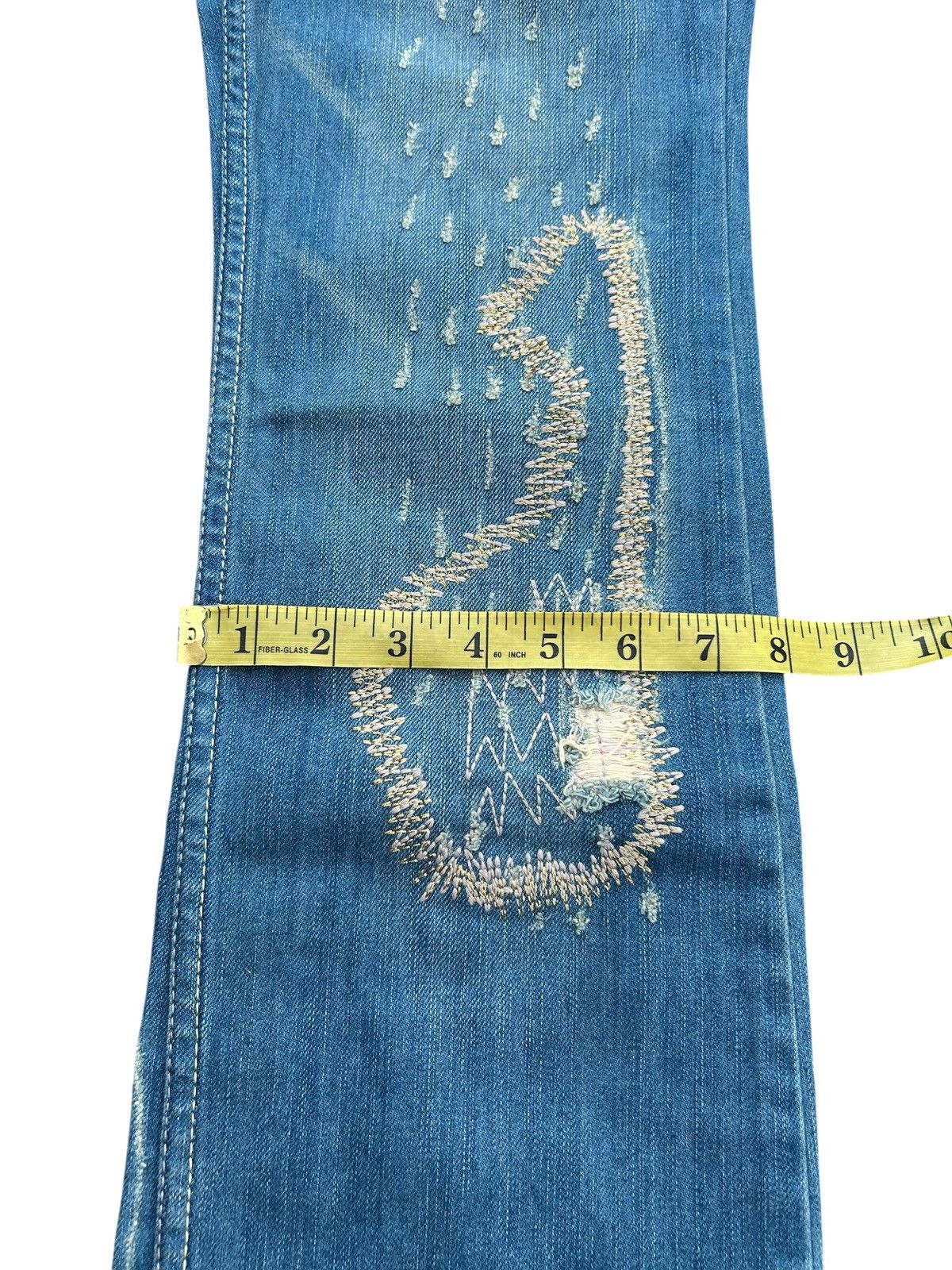 Kapital × Vintage × Who Decides War Hippies Style Japanese Distressed Denim Jeans Rare 🎌☠️ Size US 27 - 22 Thumbnail