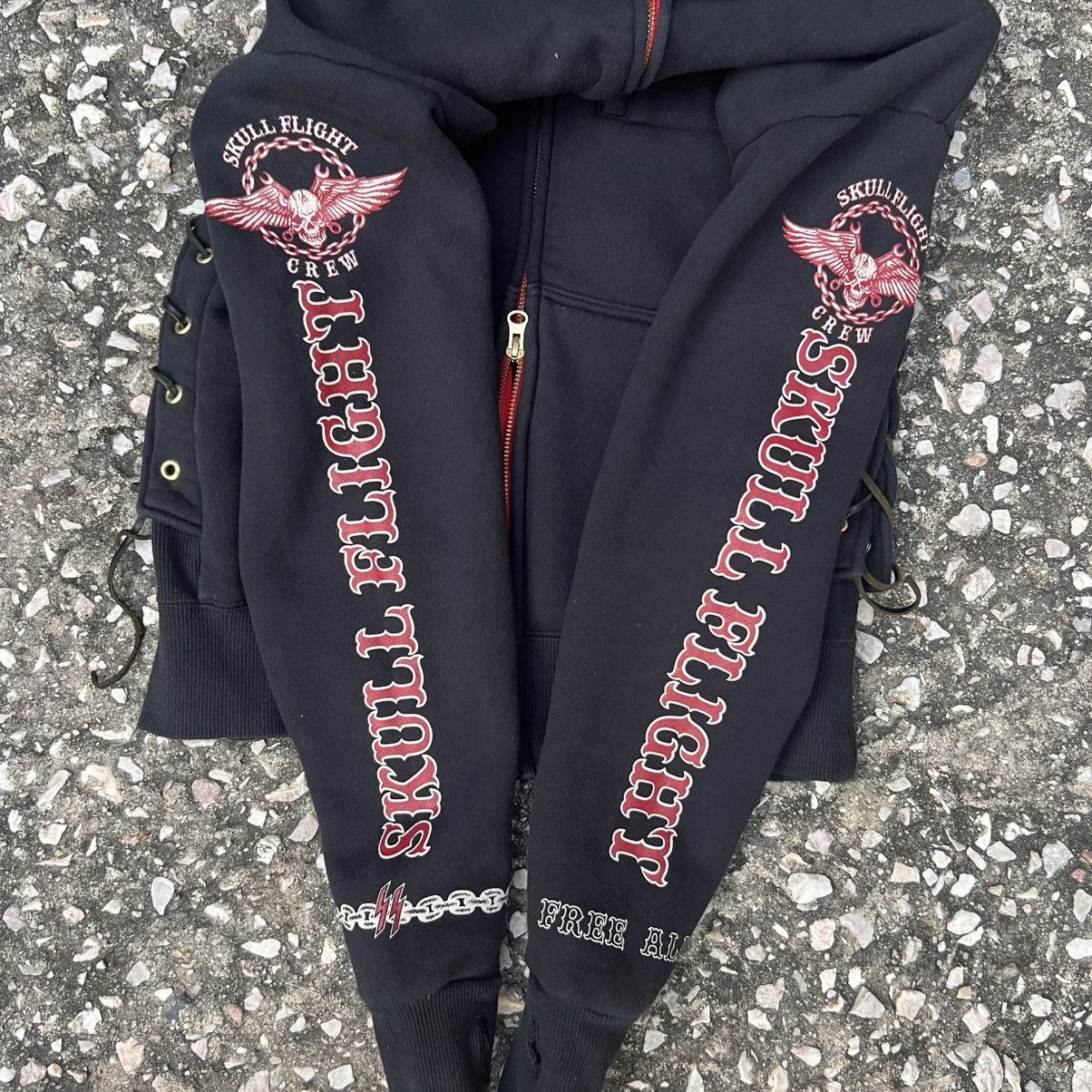 Japanese Brand “SKULL”KNOCKING ON HELL DOOR ZIP UP RIDE HOODIE Size US S / EU 44-46 / 1 - 10 Thumbnail