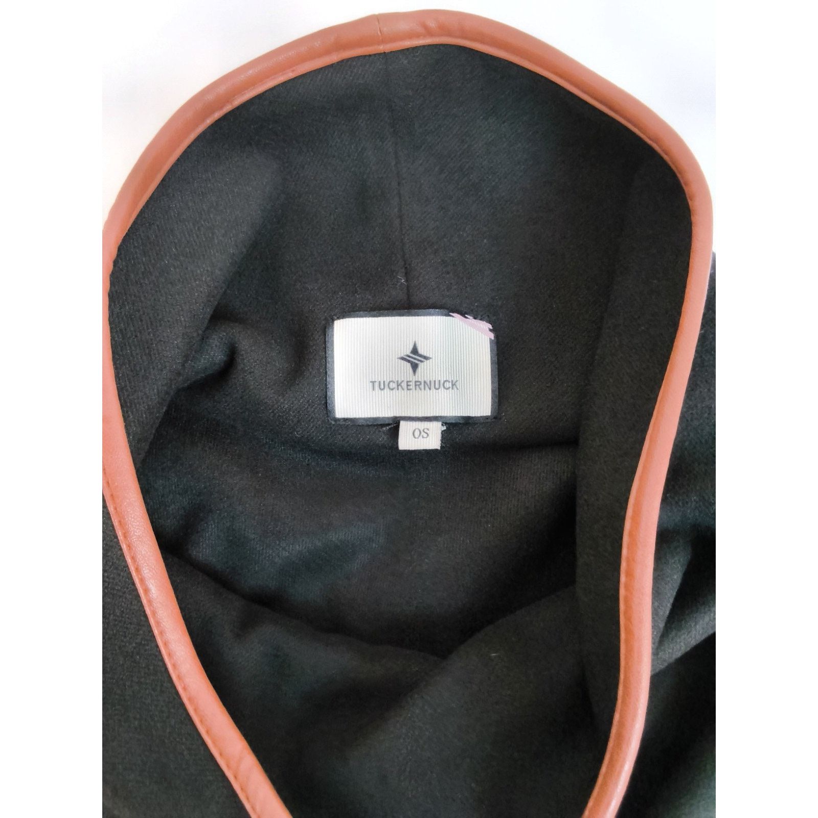 Other Tuckernuck Piper Poncho O/S Black Funnel Neck Leather Trim Size ONE SIZE - 6 Thumbnail