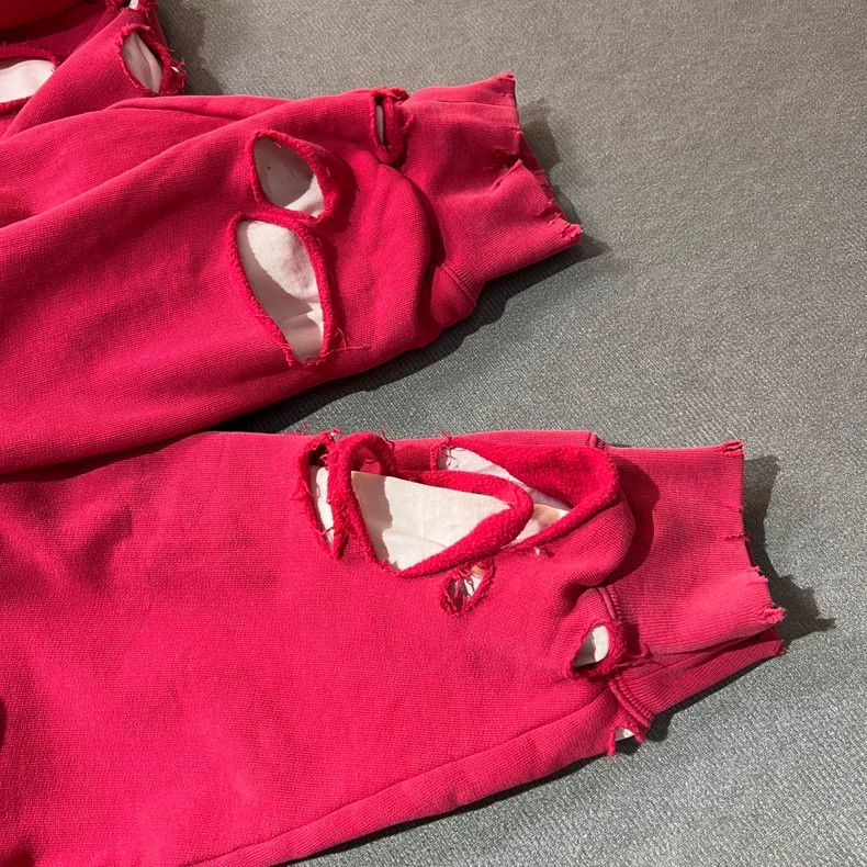 Balenciaga Balenciaga Red big destroyed letter logo hoodie Size US XS / EU 42 / 0 - 5 Thumbnail