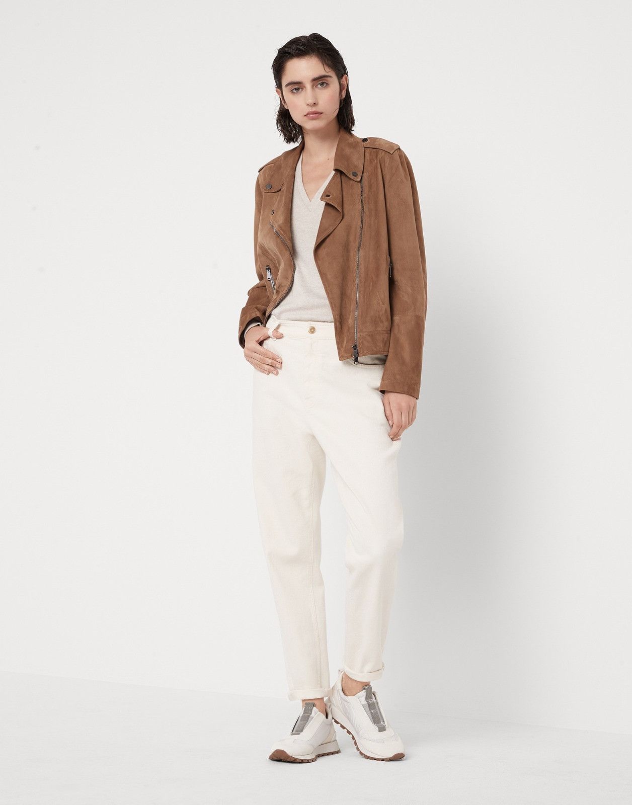 Brunello Cucinelli o1la1rc1a0425 Lady Dyed Jean Pant in Ivory Size 28" / US 6 / IT 42 - 4 Thumbnail
