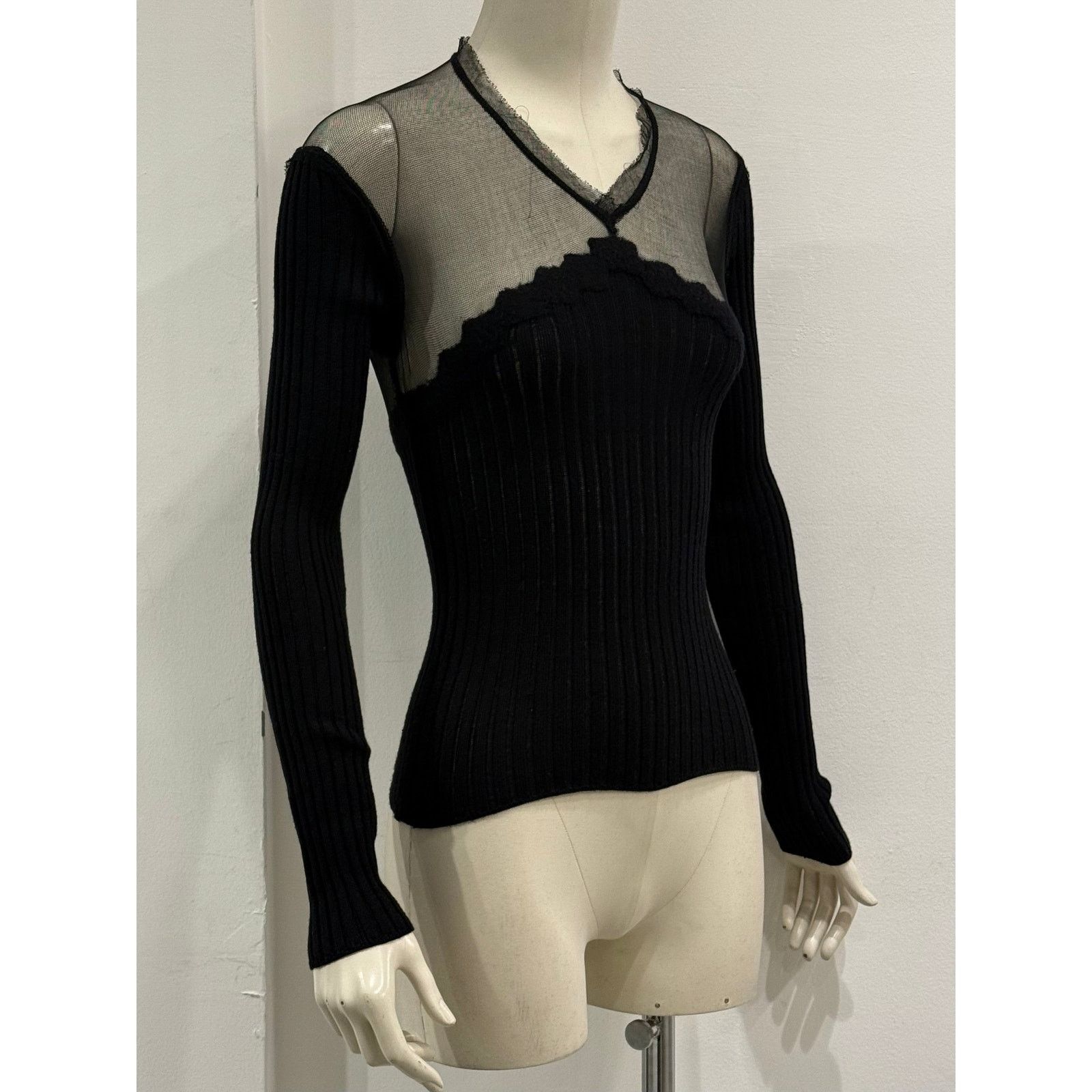 Jean Paul Gaultier 2000s Jean Paul Gaultier hybrid sheer wool top Size M / US 6-8 / IT 42-44 - 3 Thumbnail