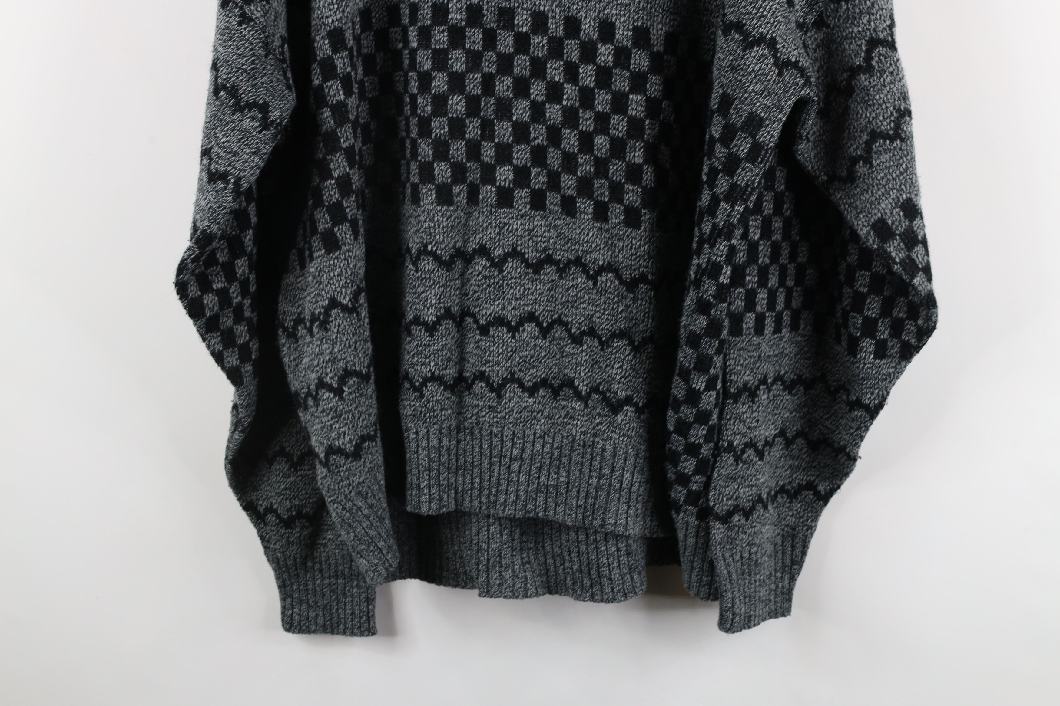 Vintage Vintage 90s Coogi Style Checkered Striped Knit Sweater USA Size US XXL / EU 58 / 5 - 10 Thumbnail