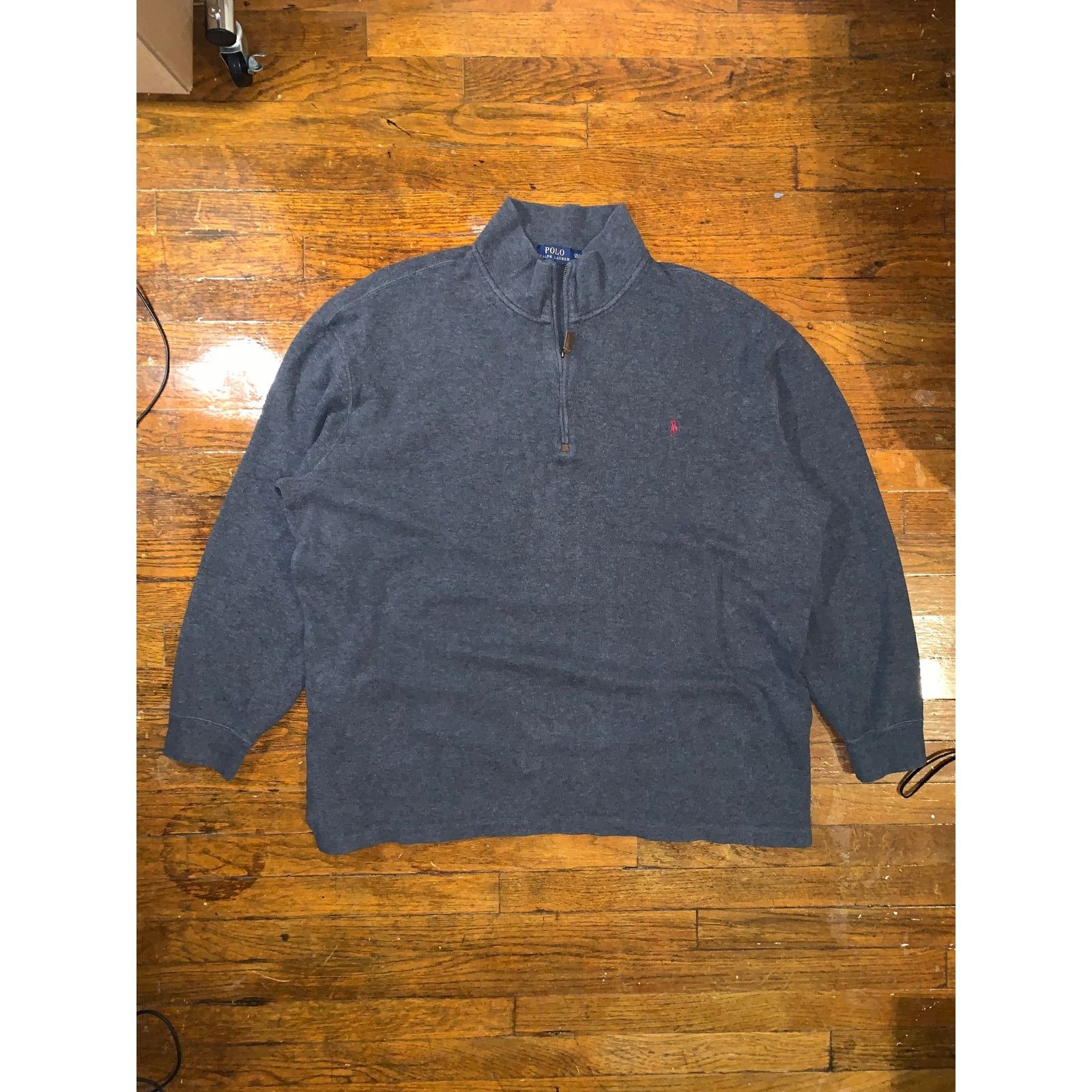 Polo Ralph Lauren Polo Ralph Lauren 2XL Tall Quarter Zip Sweater Dark Grey Red Size US XXL / EU 58 / 5 - 1 Thumbnail