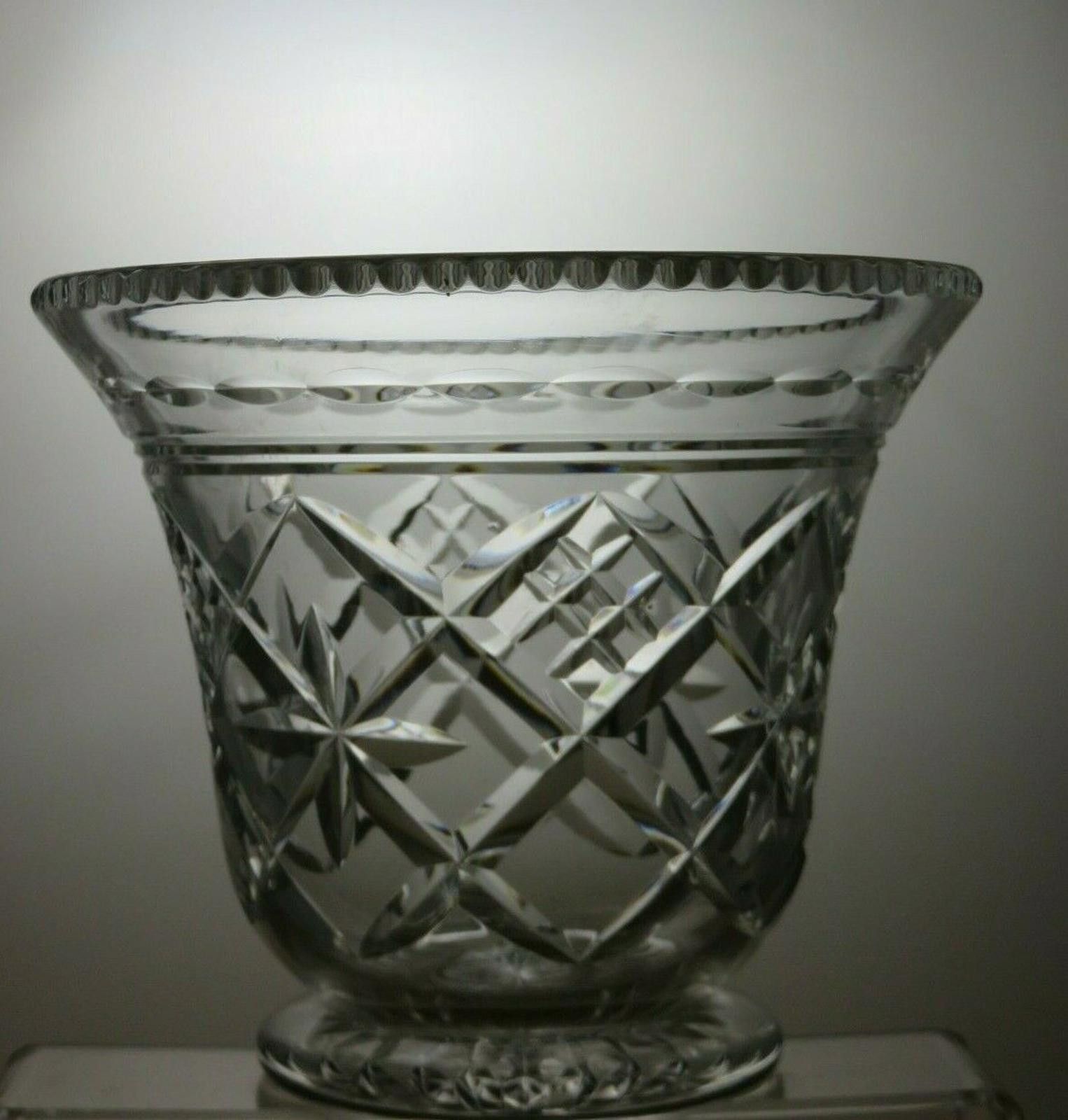 The Unbranded Brand Lovely Lead Crystal Cut Glass Wide Vase 7" Size ONE SIZE - 3 Thumbnail