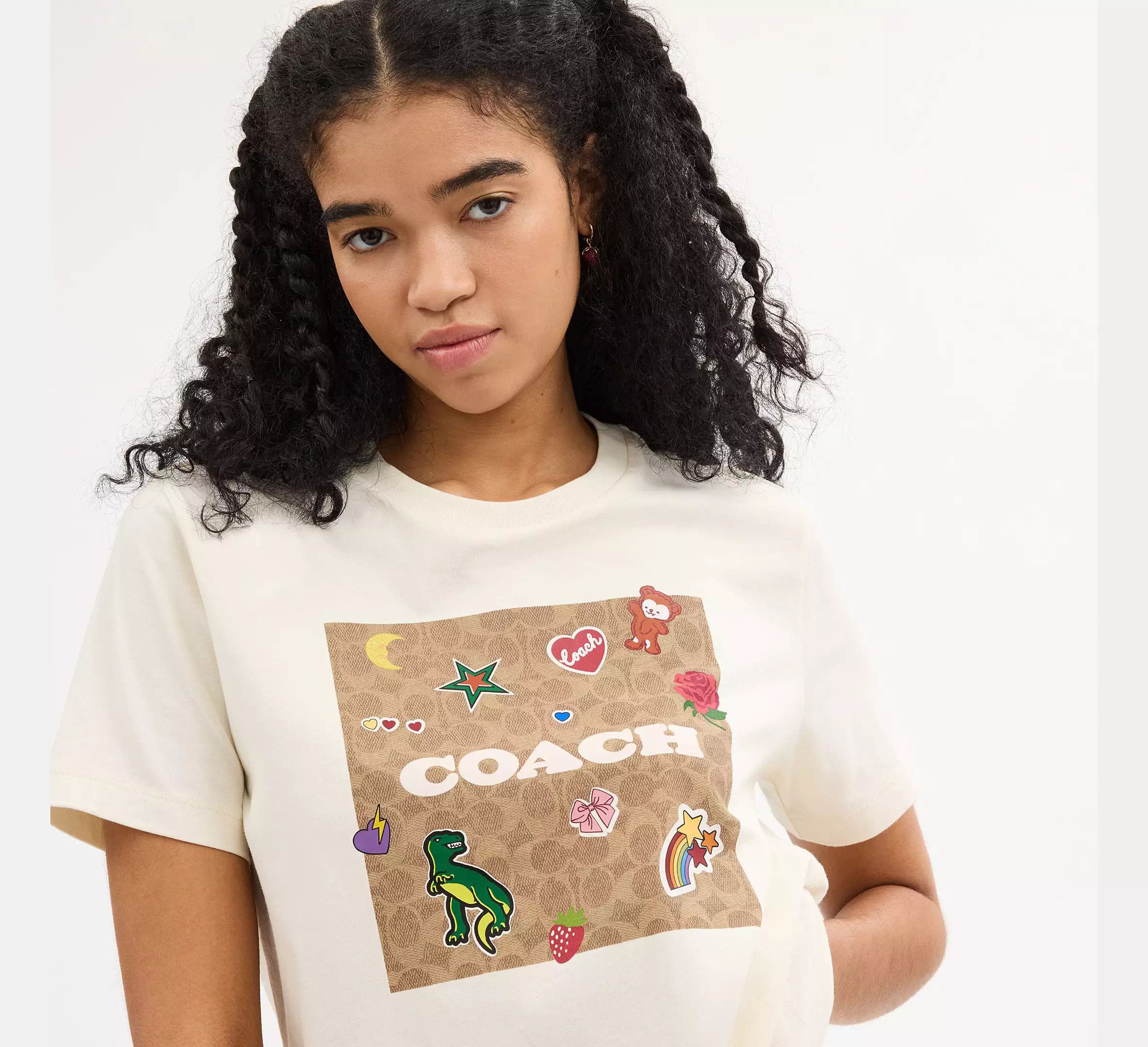 Coach Signature Square T Shirt In Organic Cotton Size XL / US 12-14 / IT 48-50 - 3 Thumbnail