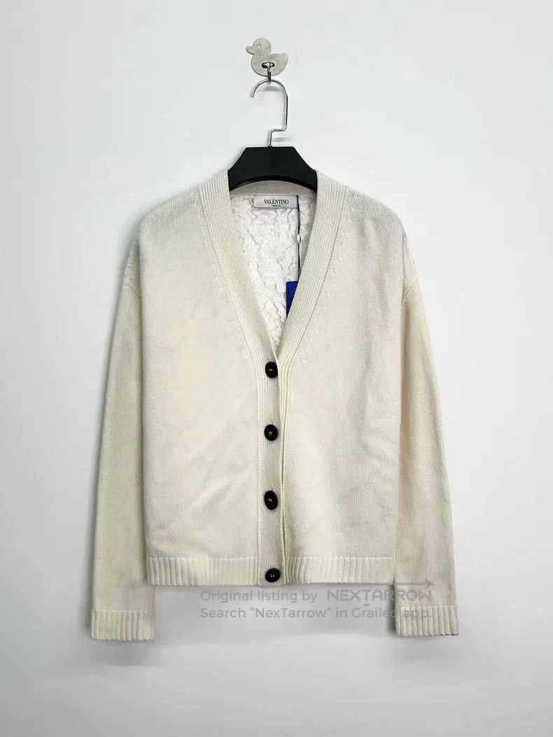 Valentino Valentino White single-breasted knitted wool Réée letter c Size S / US 4 / IT 40 - 1 Thumbnail