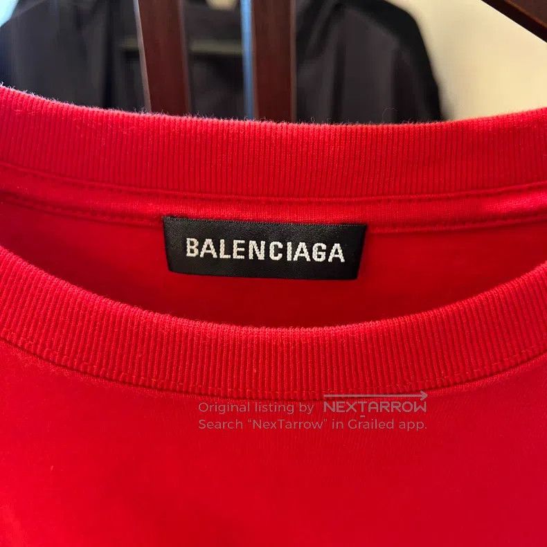 Balenciaga Balenciaga Red Front and Back Logo Short Sleeve Size US M / EU 48-50 / 2 - 3 Thumbnail