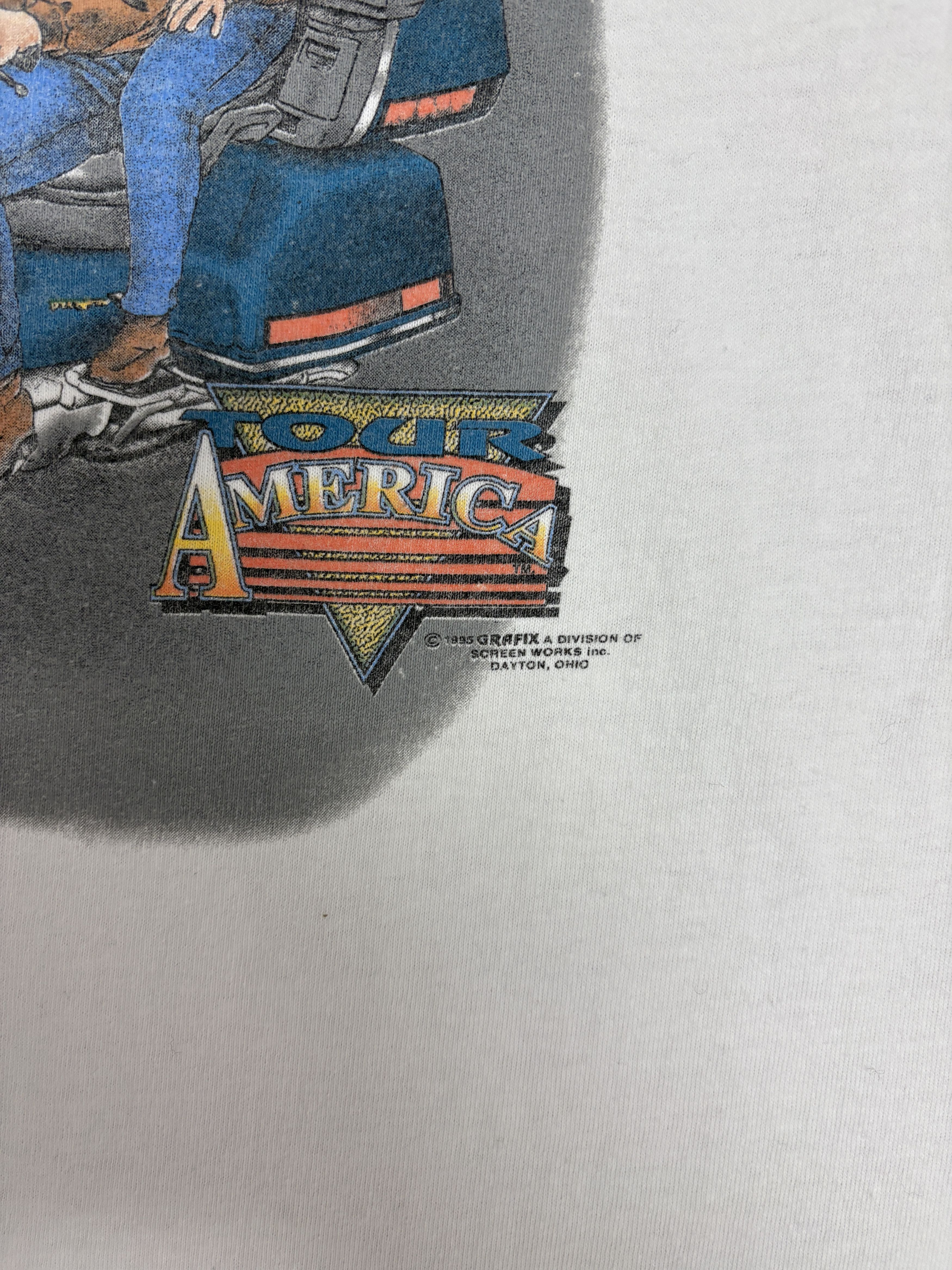Vintage Motorcycle Biker Tour America 1995 Vintage T-Shirt Tee Size US XL / EU 56 / 4 - 3 Thumbnail