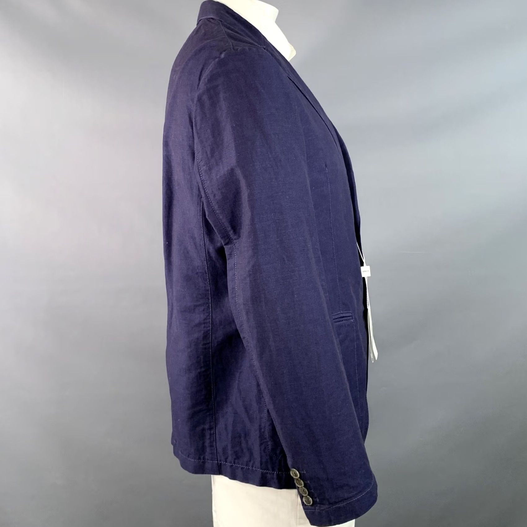 Armani ARMANI COLLEZIONI Sport Coat Size 42 Navy Linen Cotton Notch Lapel Mens Size US XS / EU 42 / 0 - 2 Thumbnail