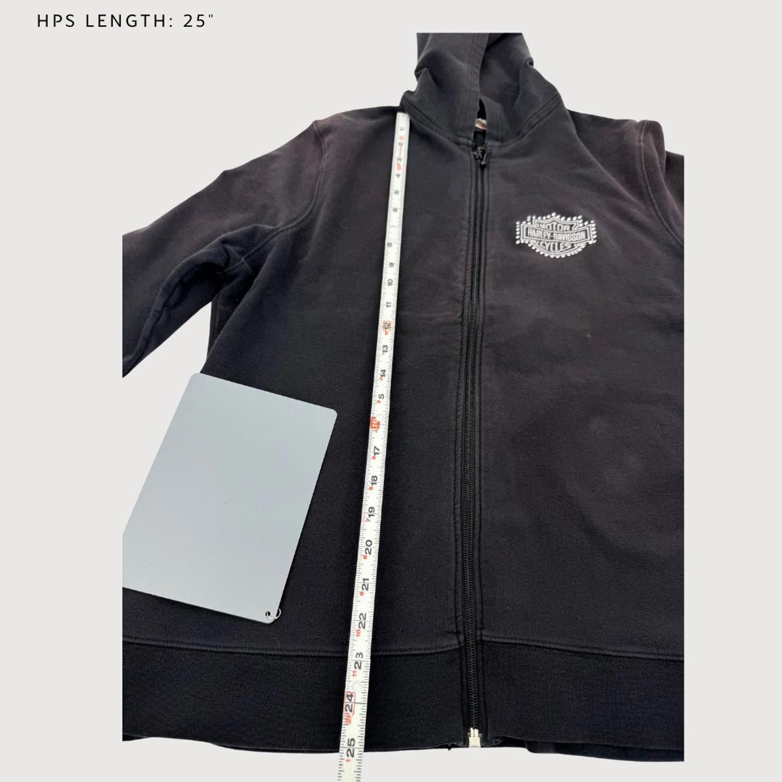 Harley Davidson Vintage Harley Davidson Hoodie Full Zip Black XXL- Y2K Size ONE SIZE - 8 Thumbnail