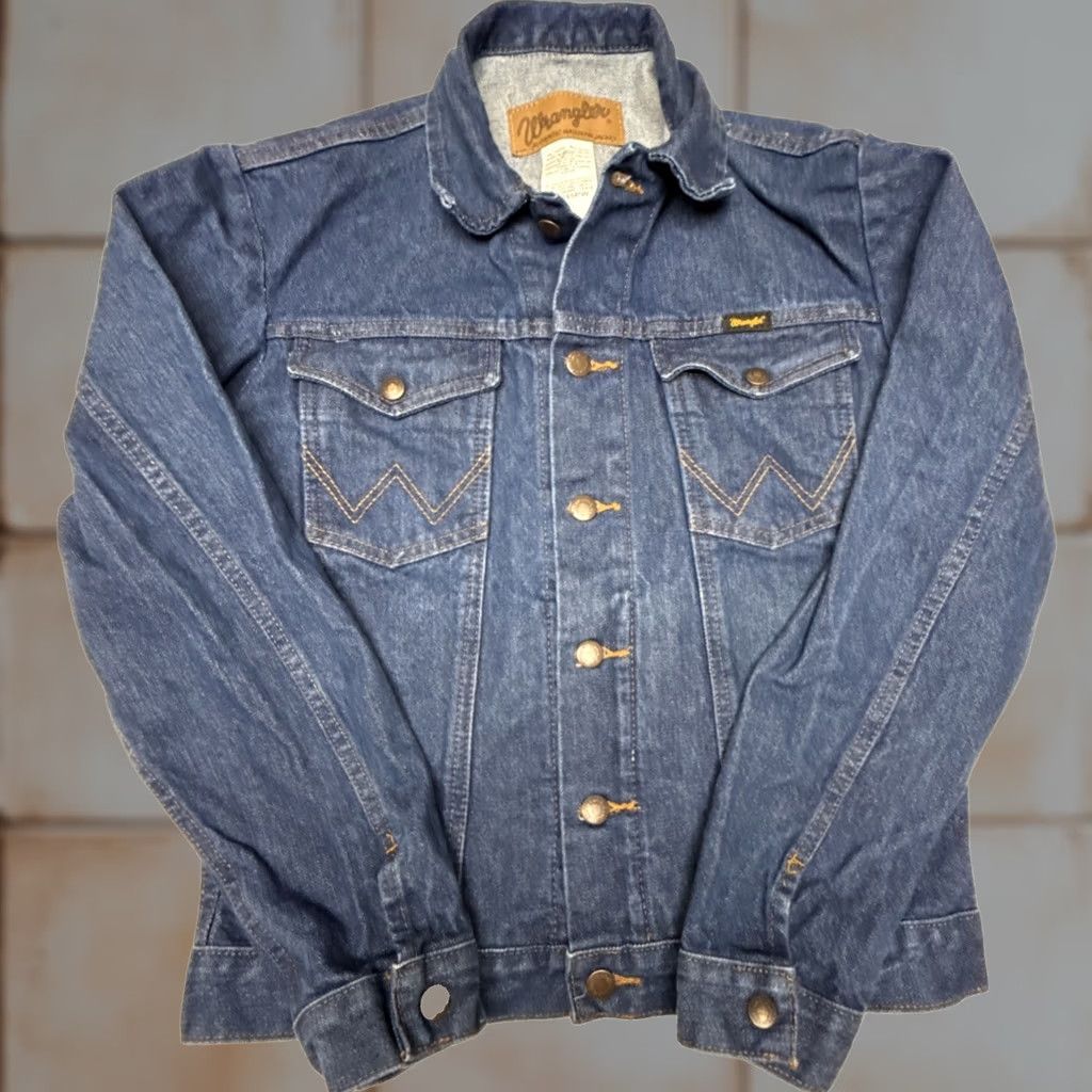 Wrangler Wrangler Western Denim Jacket Mens Size Small Button Blue Embroidered Cowboy 20x24 Regular Biker Style Jacket Size US S / EU 44-46 / 1 - 1 Thumbnail