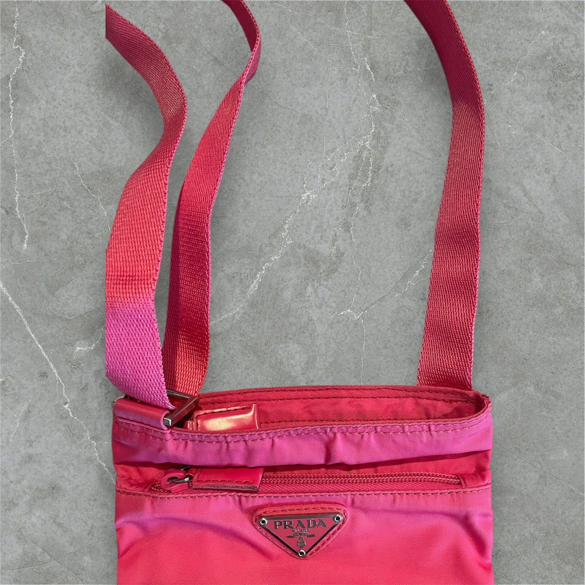 Prada Prada Triangle Nylon Messenger Bag Pink Size ONE SIZE - 2 Thumbnail