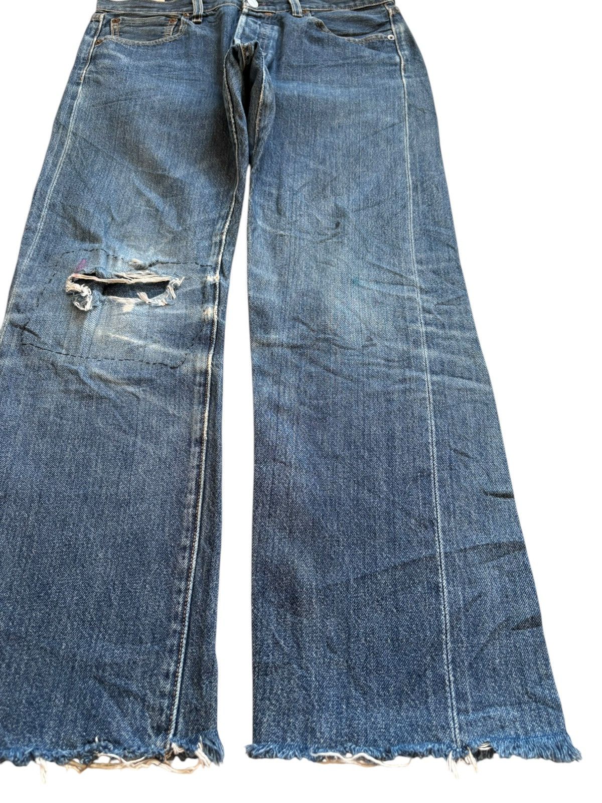 Levi's Vintage Levis 501 Selvedge Patch Ripped Jeans Size US 32 / EU 48 - 8 Thumbnail