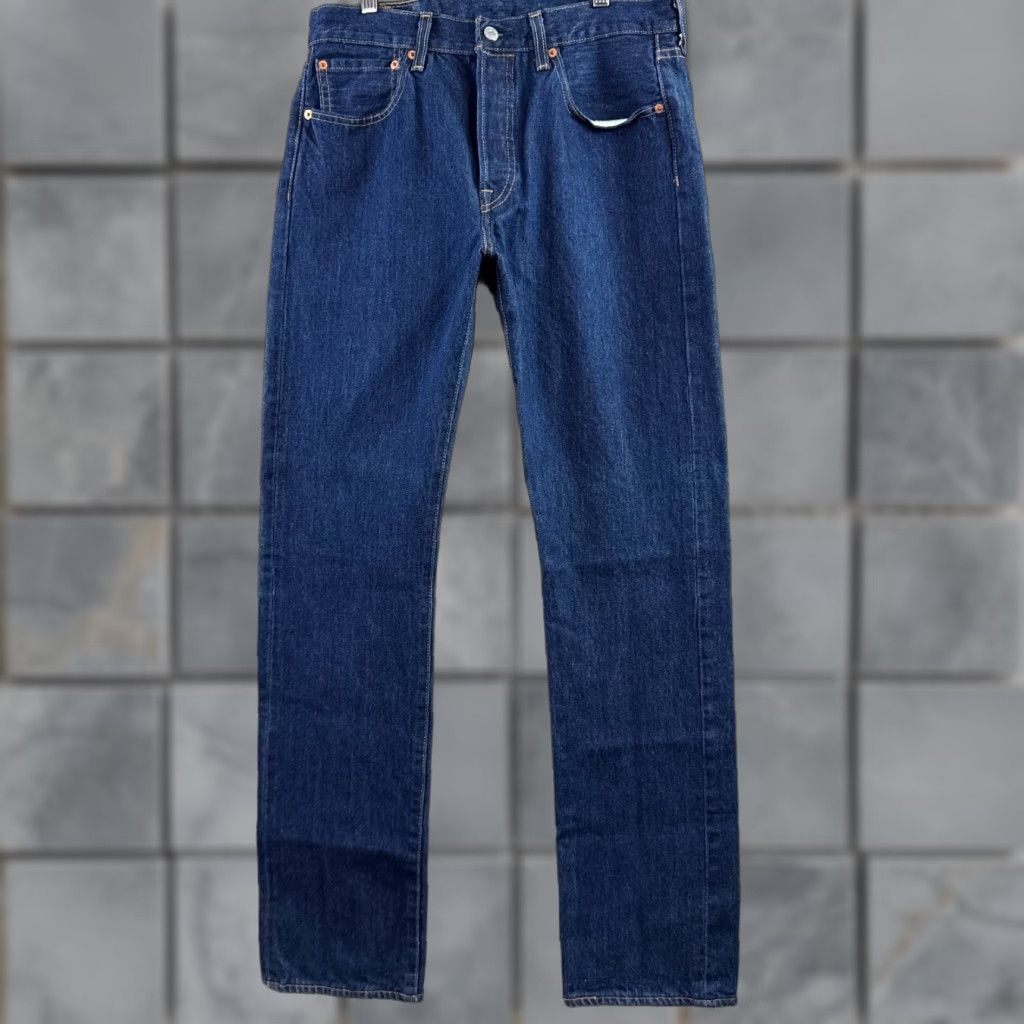 Levi's VINTAGE Levi's 501 Jeans Mens 32x34 Blue Button Fly Denim Pants Faded Straight Dark Work Size US 32 / EU 48 - 1 Thumbnail