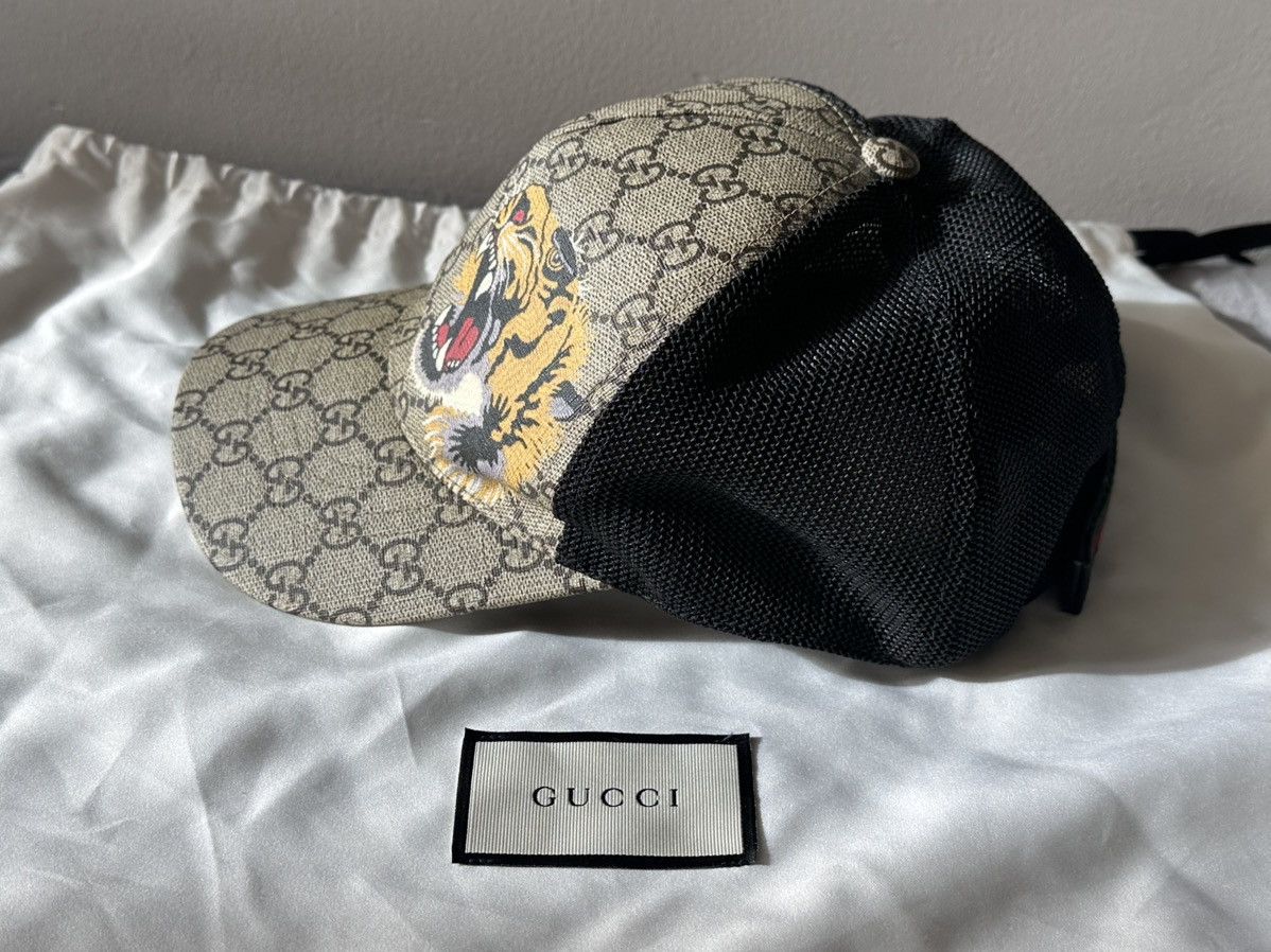 Gucci Gucci GG Supreme Mesh Tiger Baseball Cap | Rare Discontinued Size ONE SIZE - 2 Thumbnail