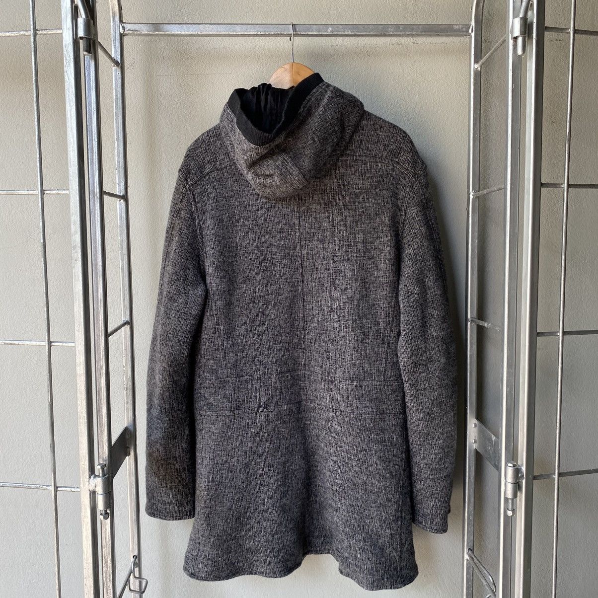 Emporio Armani EMPORIO ARMANI Grey Knit Hooded Coat Size S / US 4 / IT 40 - 17 Thumbnail