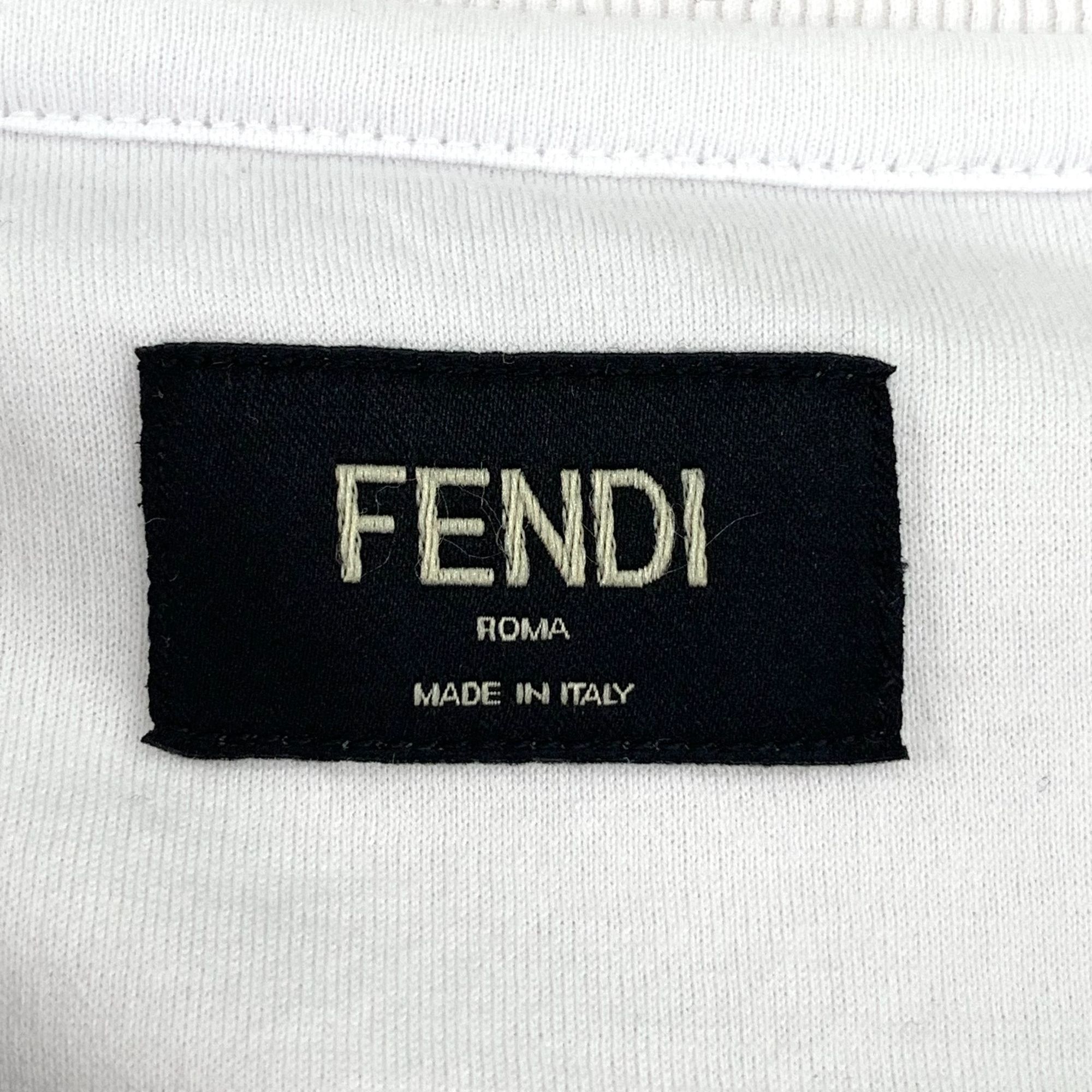Fendi Fendi Mens White & Orange Logo T-Shirt L 100% Cotton Made In Size US L / EU 52-54 / 3 - 6 Thumbnail