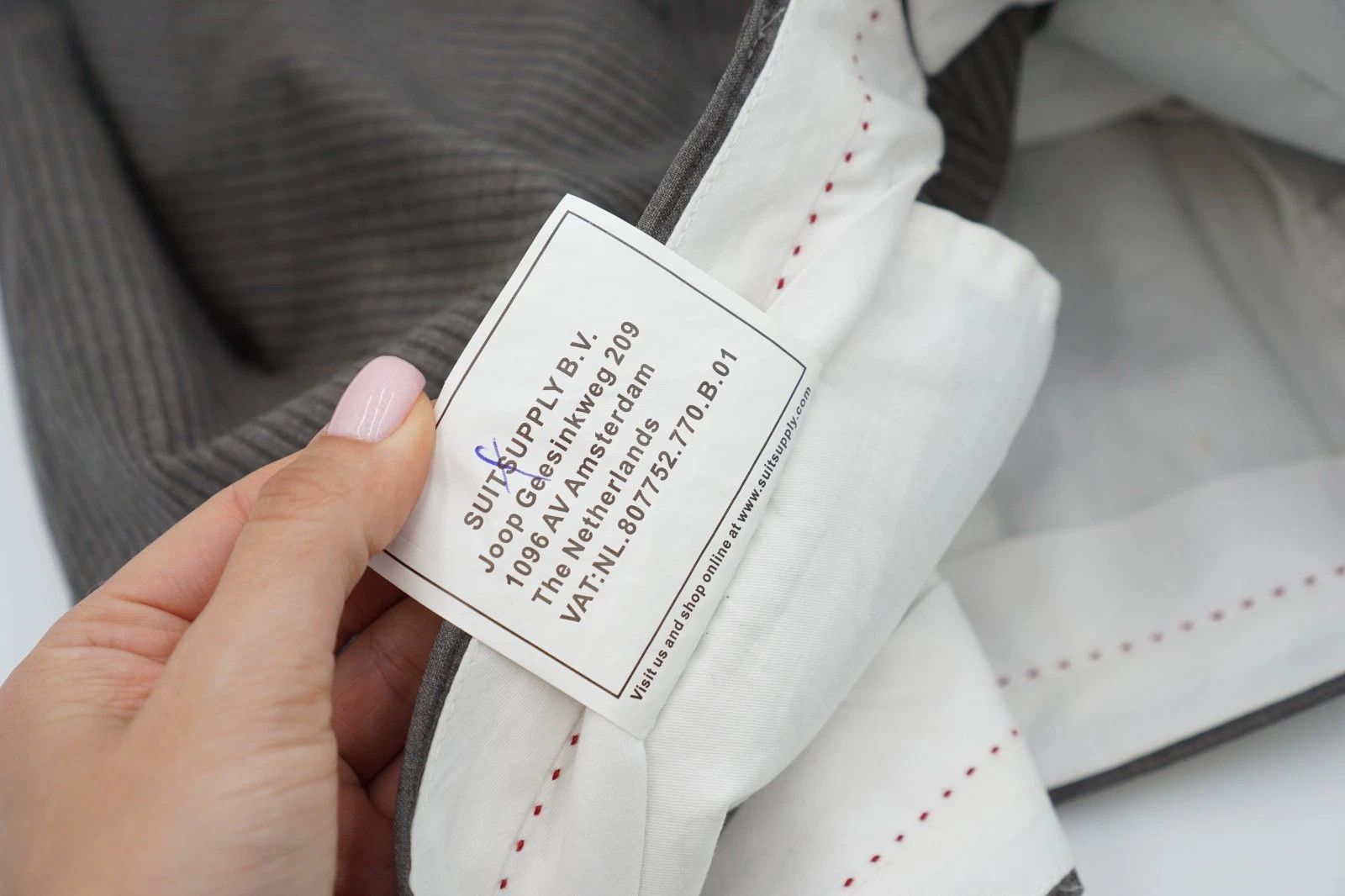 Suitsupply Men Suitsupply Trousers Grey Pure Wool Striped Size UK/US38 Size 38R - 5 Thumbnail