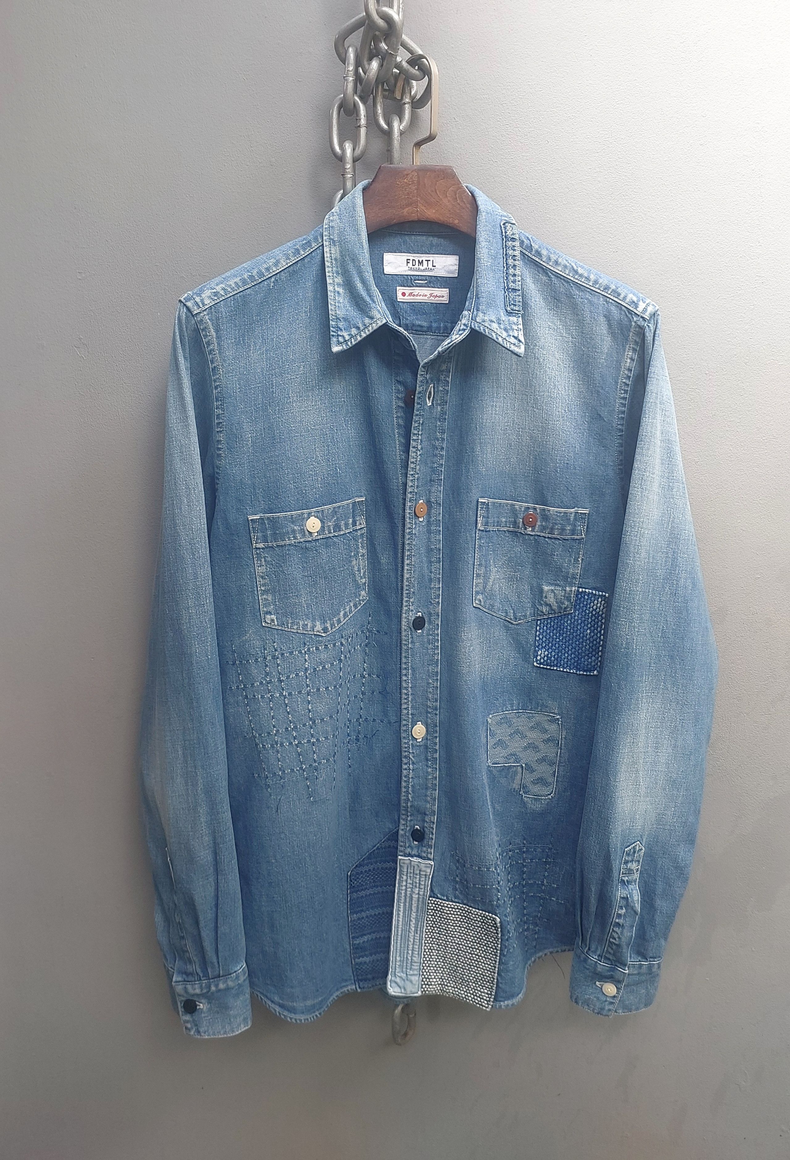 FDMTL FDMTL Patchwork Denim Shirt Size US L / EU 52-54 / 3 - 2 Thumbnail