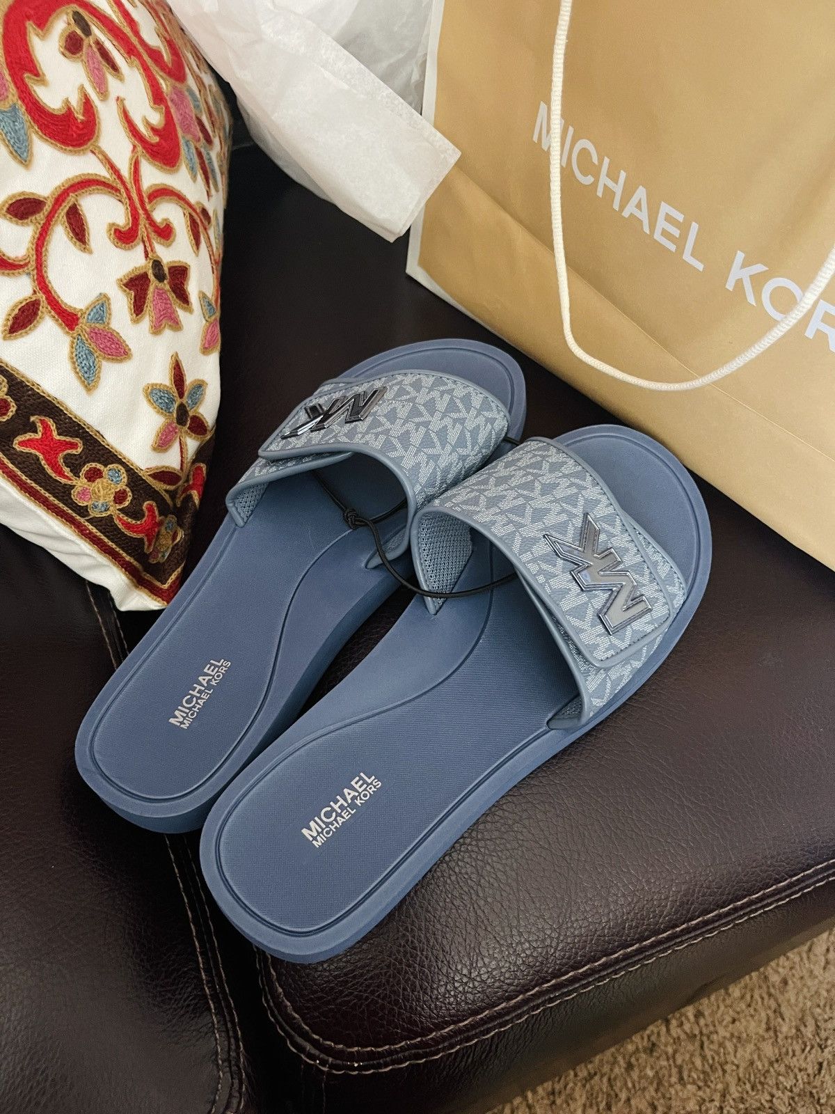 Michael Kors Michael Kors MK Logo Pool Slip-On Shoe Denim Blue Nib $95 Size US 11 / IT 41 - 4 Thumbnail