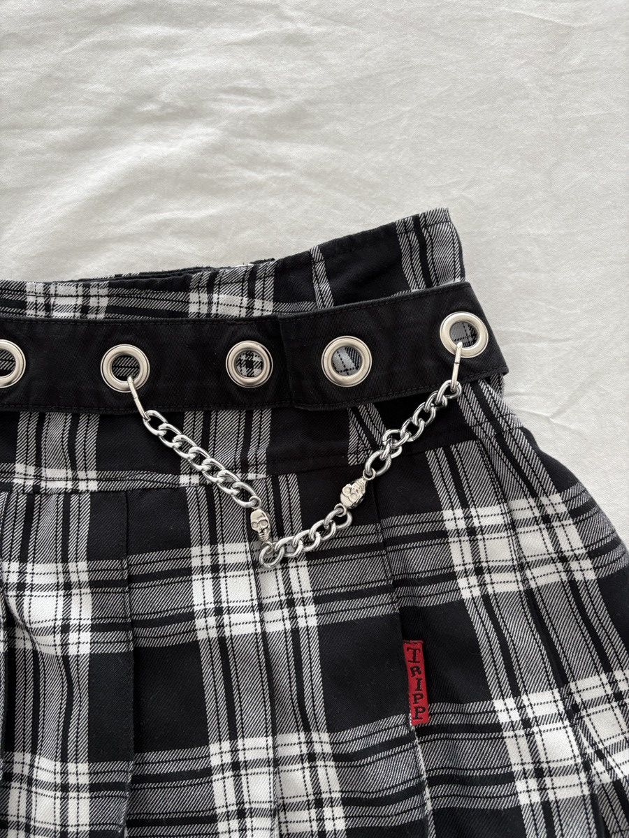 Tripp NYC × Vintage Vintage Tripp NYC Skirt Medium White Black Plaid Mini Tutu Size 28" / US 6 / IT 42 - 4 Thumbnail