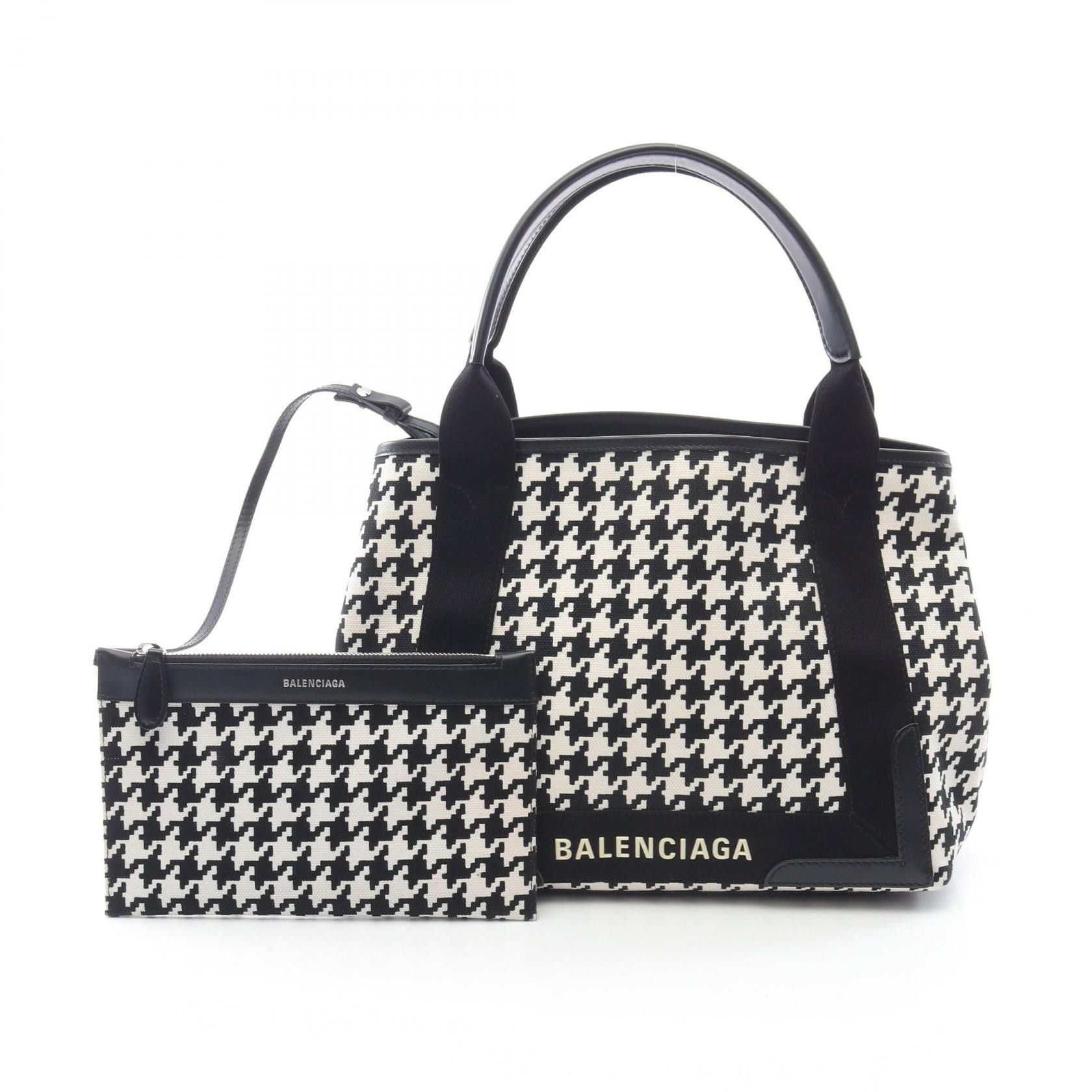 Balenciaga Balenciaga Balenciaga NAVY CABAS S Canvas Leather Tote Bag Canvas Tote Bag 339933 Size ONE SIZE - 1 Thumbnail