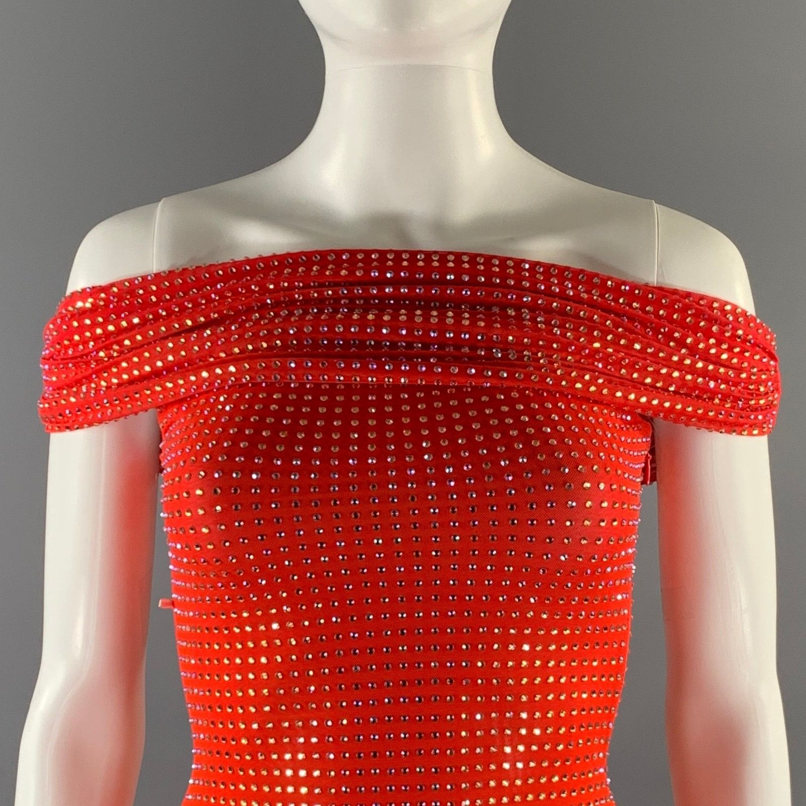Self-Portrait SELF-PORTRAIT Size 0 Orange Pink Ombre Midi Dress Size XS / US 0-2 / IT 36-38 - 2 Thumbnail