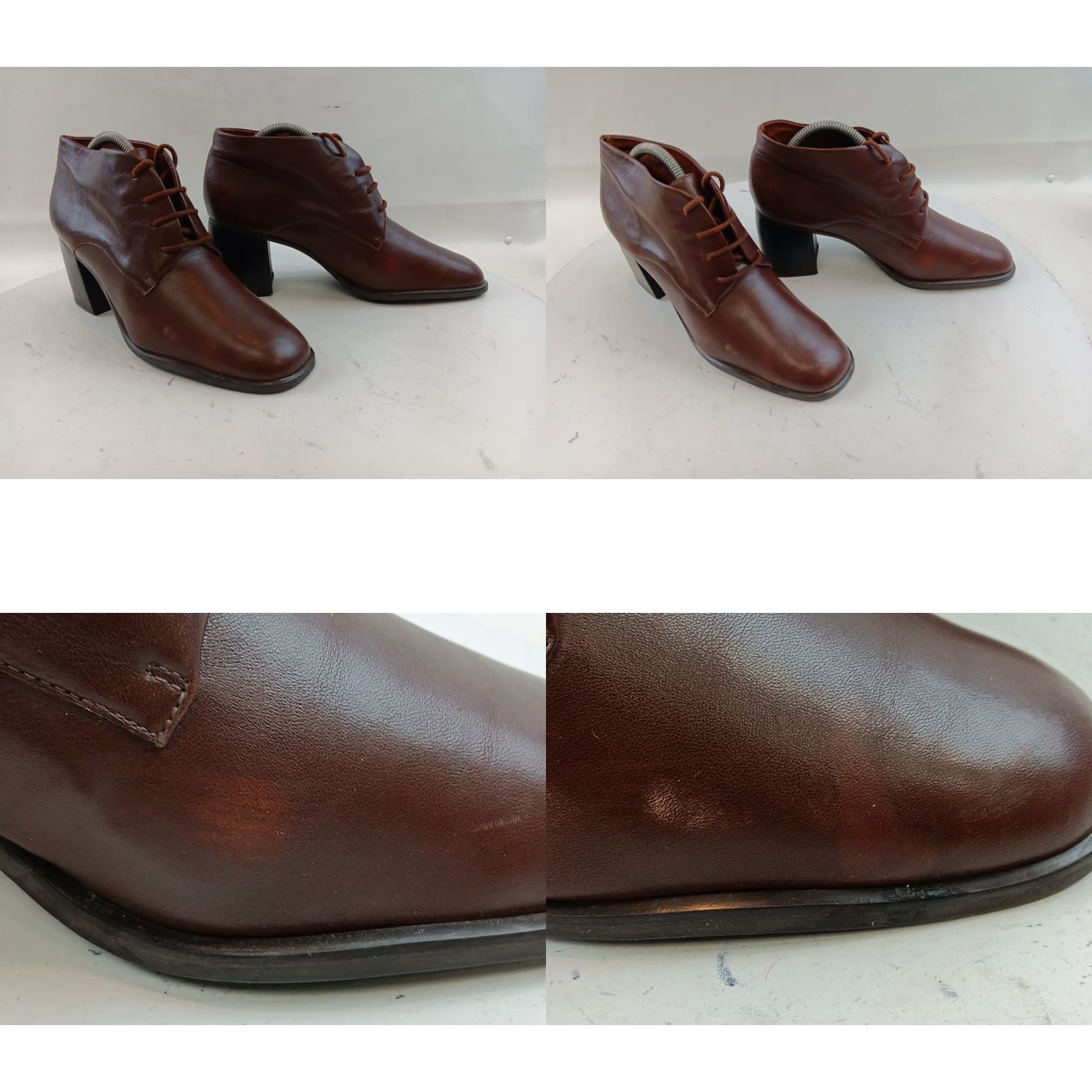 Etienne Aigner Etienne Aigner Pinto Boots Women Ankle Brown Leather Lace Up Block Heel 2 in Size 10 M Casual Fall Winter Spring Size US 10 / IT 40 - 10 Thumbnail
