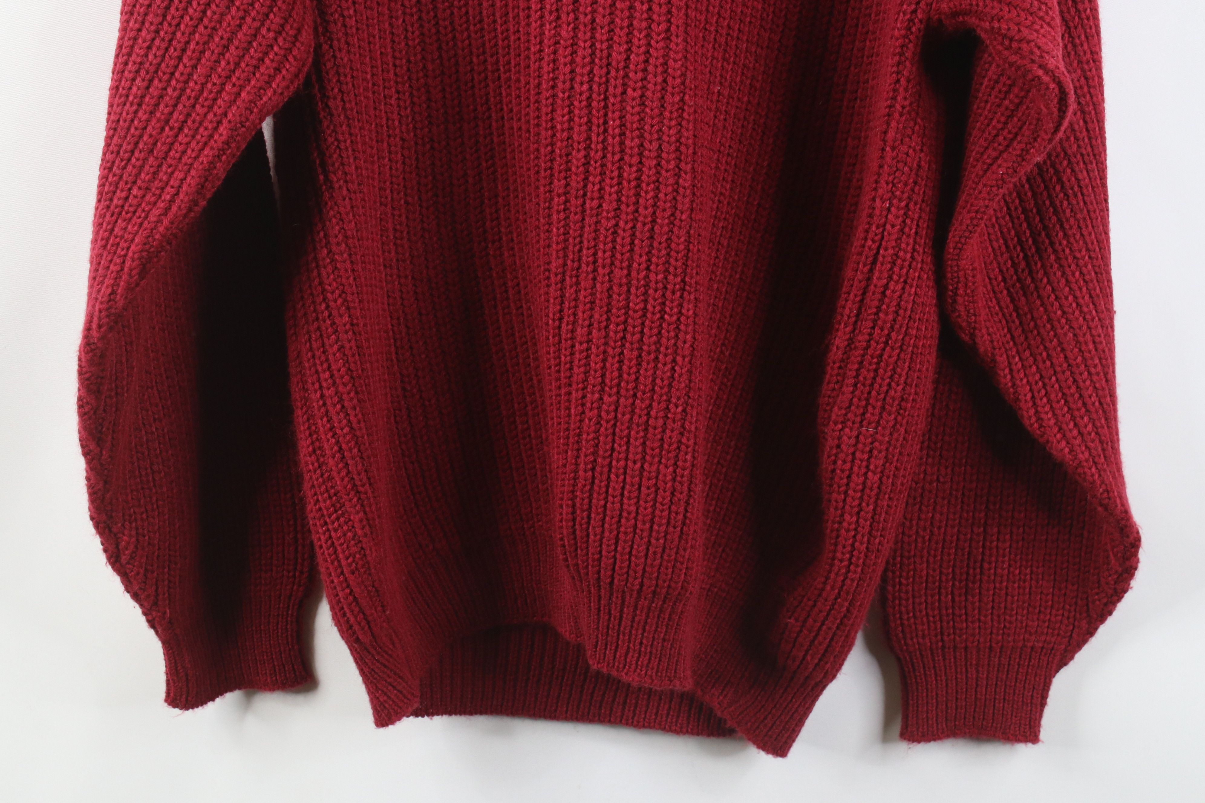 Vintage Vintage 70s Streetwear Chunky Ribbed Shawl Sweater Red USA Size US L / EU 52-54 / 3 - 9 Thumbnail