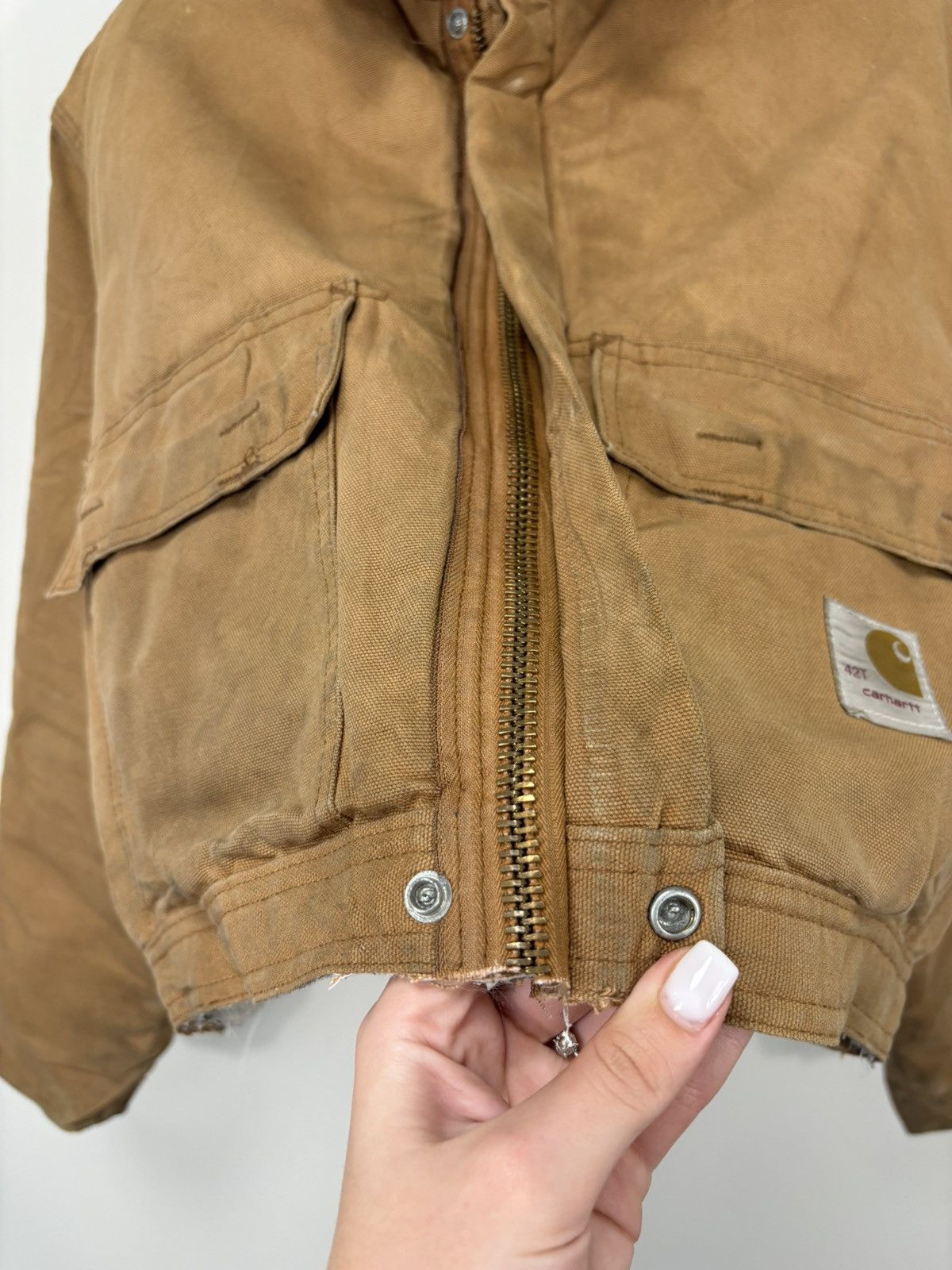 Carhartt Vintage 90s Carhartt USA Made Work Hype Boxy Cropped Jacket Size US M / EU 48-50 / 2 - 15 Thumbnail