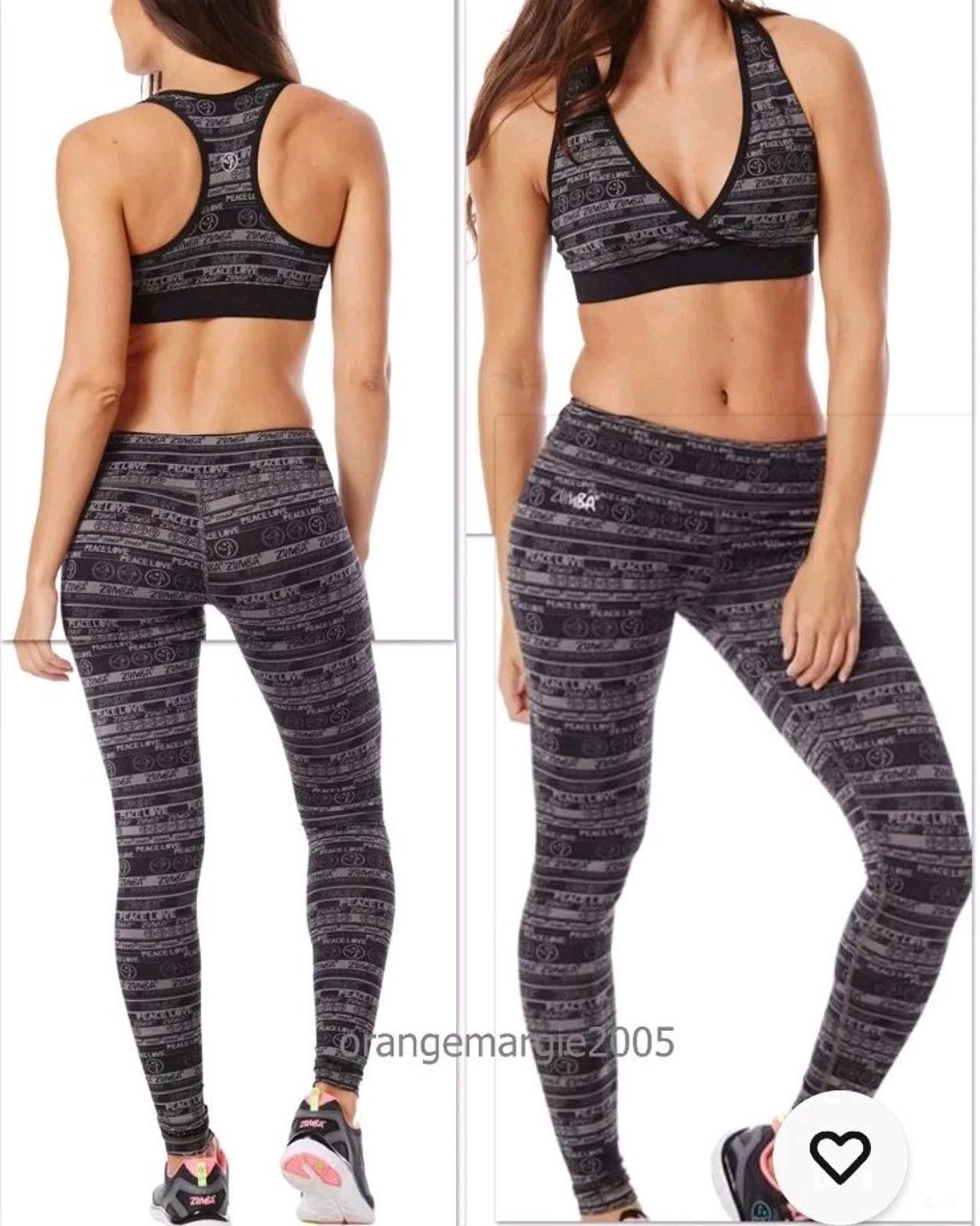 Other ZUMBA PEACE LOVE Black Leggings M Med Dance Workout Exercise Size 32" / US 10 / IT 46 - 1 Thumbnail