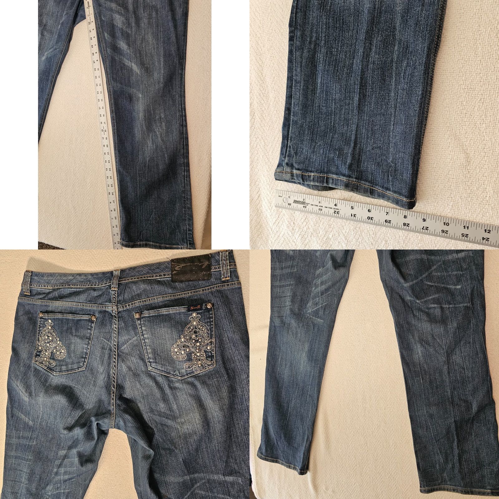 Vintage Seven7 Jeans Size 20 Womens Tower Straight Mid Rise Medium Wash Blue Denim Size 42" / US 20 - 8 Thumbnail