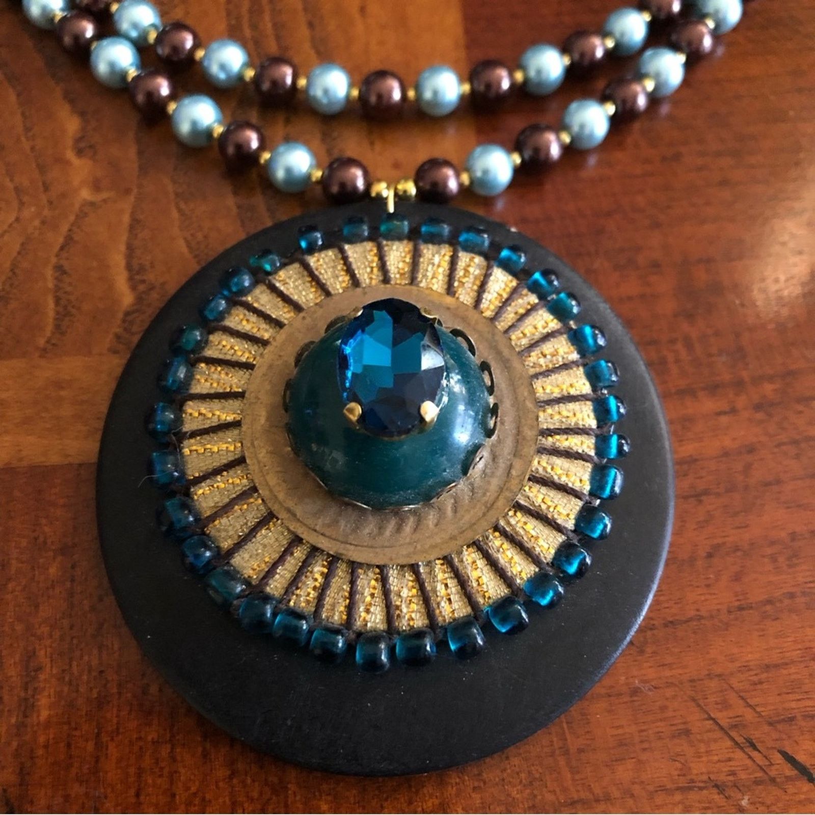 Handmade Handcrafted repurpose amulet Pearl necklace Size ONE SIZE - 9 Thumbnail