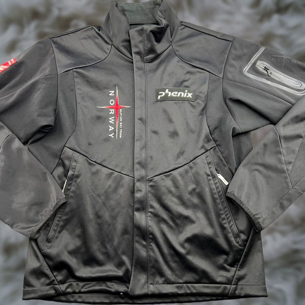Vintage Phenix Norway Ski Team Jacket Large Cross Country Full Zip Black Softshell Jacket Mens Winter Skiwear Size US L / EU 52-54 / 3 - 1 Thumbnail