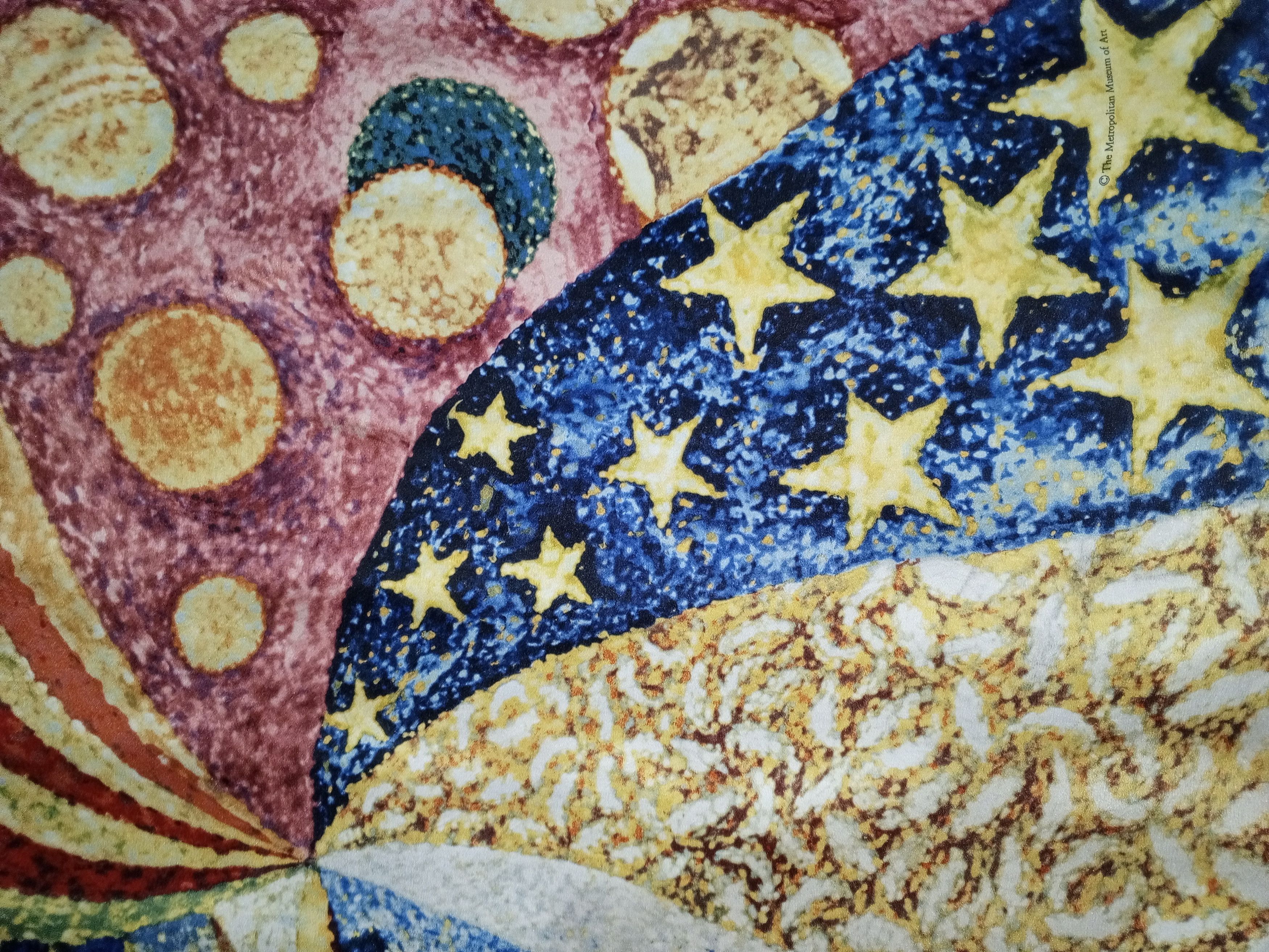 Vintage METROPOLITAN MUSEUM Souvenir Abstract Large Silk Scarf 34x34 Size ONE SIZE - 6 Thumbnail