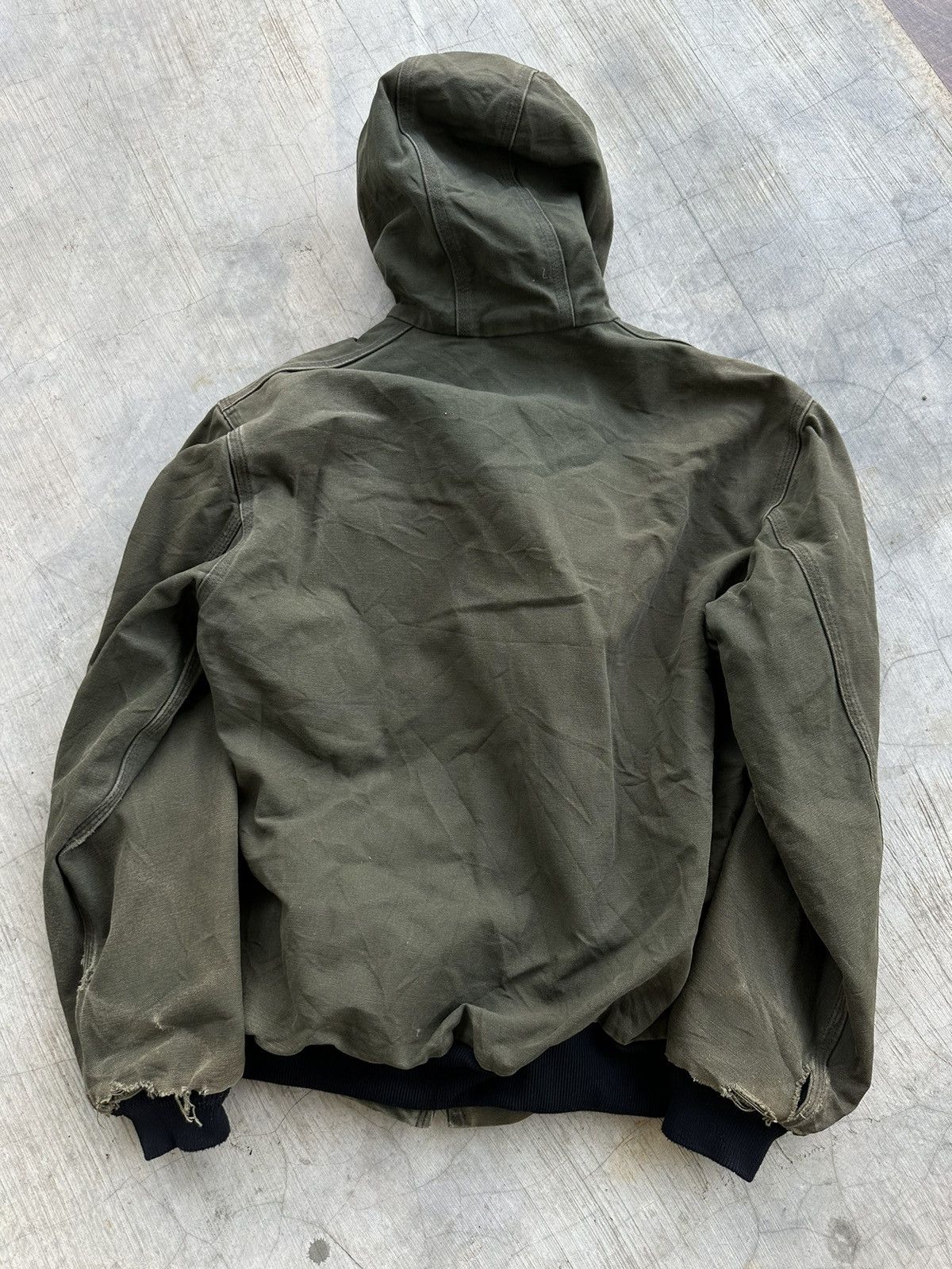 Carhartt Crazy Vintage Carhartt Hoodie Jacket Faded Green Distressed Size US L / EU 52-54 / 3 - 3 Thumbnail