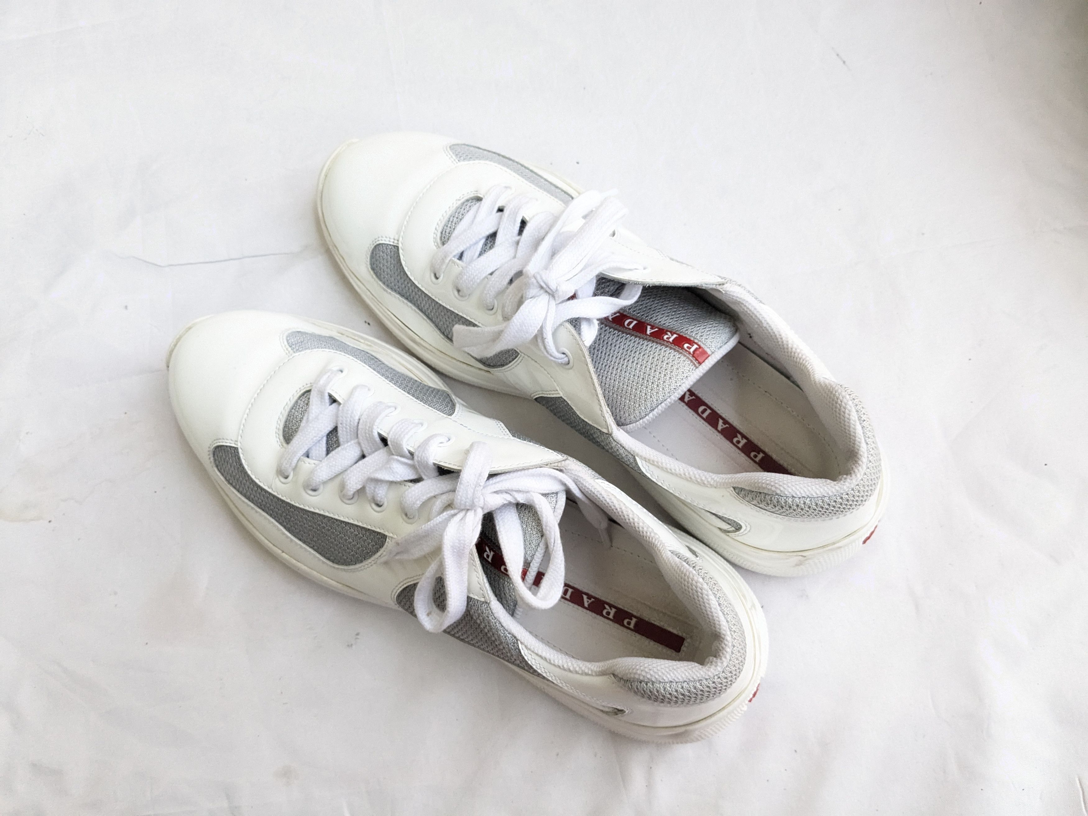 Prada Prada America's Cup Sneakers White Patent Leather 12 Low Size US 12 / EU 45 - 8 Thumbnail
