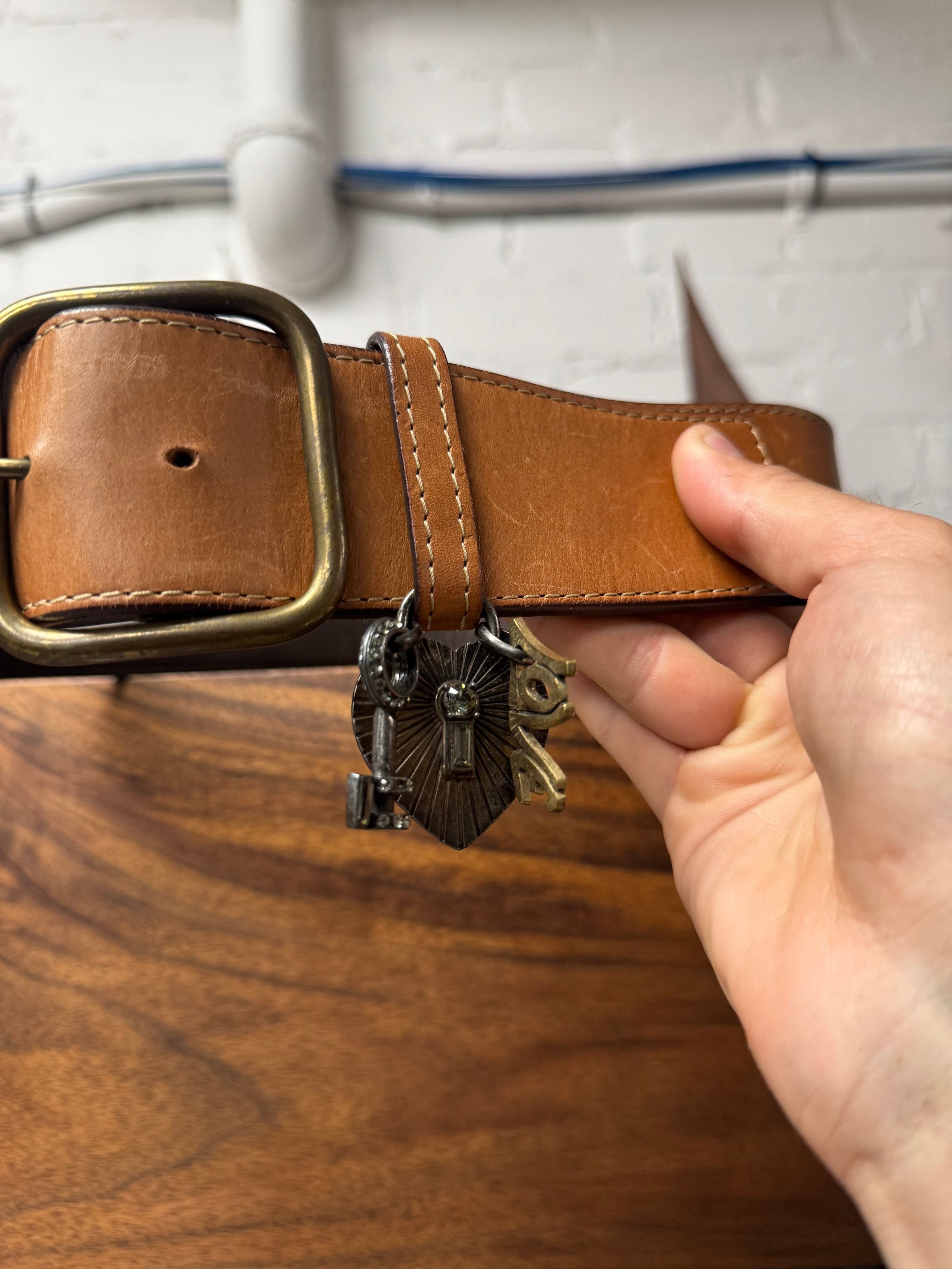 Lanvin Lanvin Square Buckle Brown ‘Charm’ Leather Belt Size ONE SIZE - 2 Thumbnail