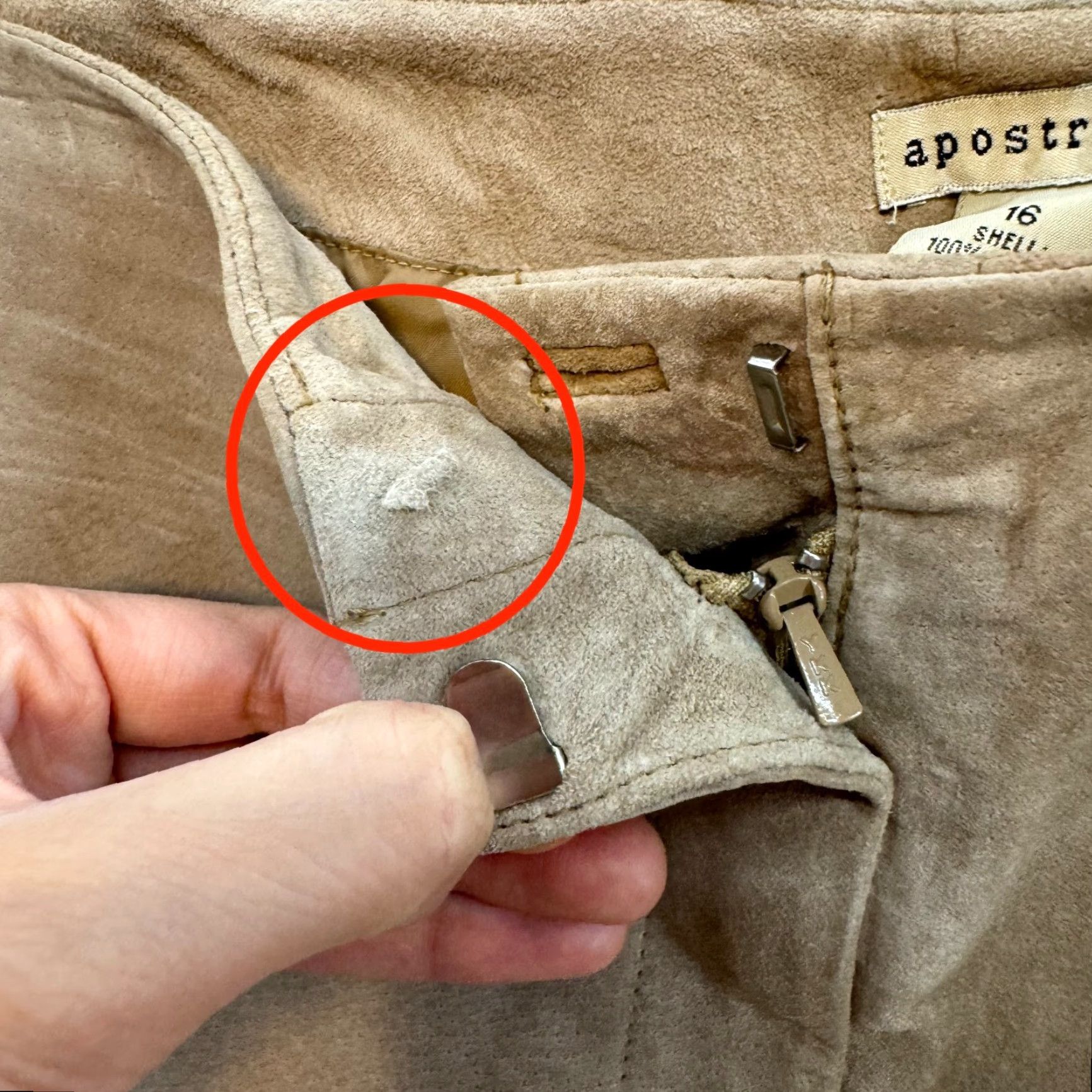 Vintage VINTAGE Y2K Suede Leather Pants 16 34 Khaki Tan Beige High Waisted Straight Leg Mens Women Size 38" / US 16 / IT 52 - 4 Thumbnail