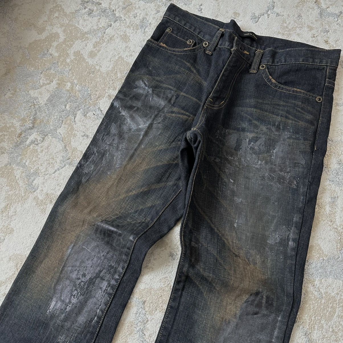 semanticdesign rare SEMANTIC DESIGN waxed snakeskin denim flare Size US 32 / EU 48 - 4 Thumbnail