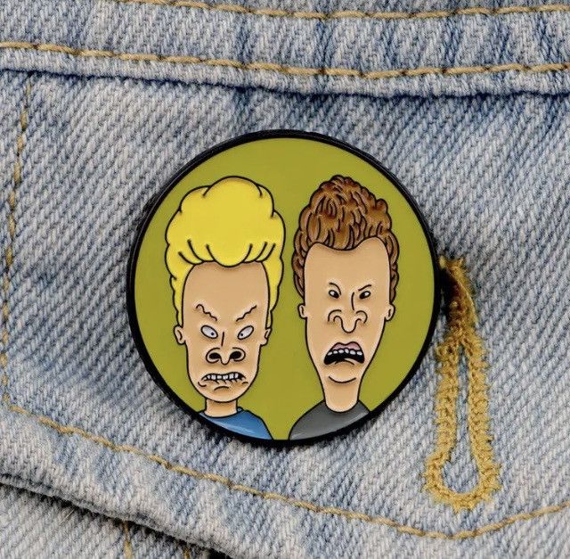 Mtv Beavis and Butthead enamel pin NEW Big Face MTV Metal Size ONE SIZE - 4 Thumbnail