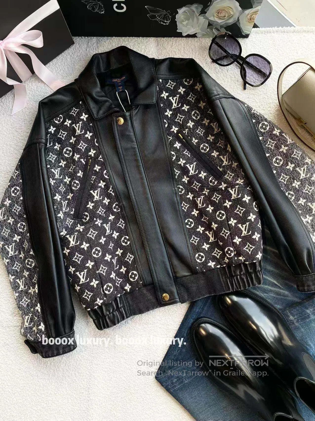 Louis Vuitton Louis Vuitton Vintage leather-mixed jacket| Size XXS / US 00 / IT 34 - 1 Thumbnail