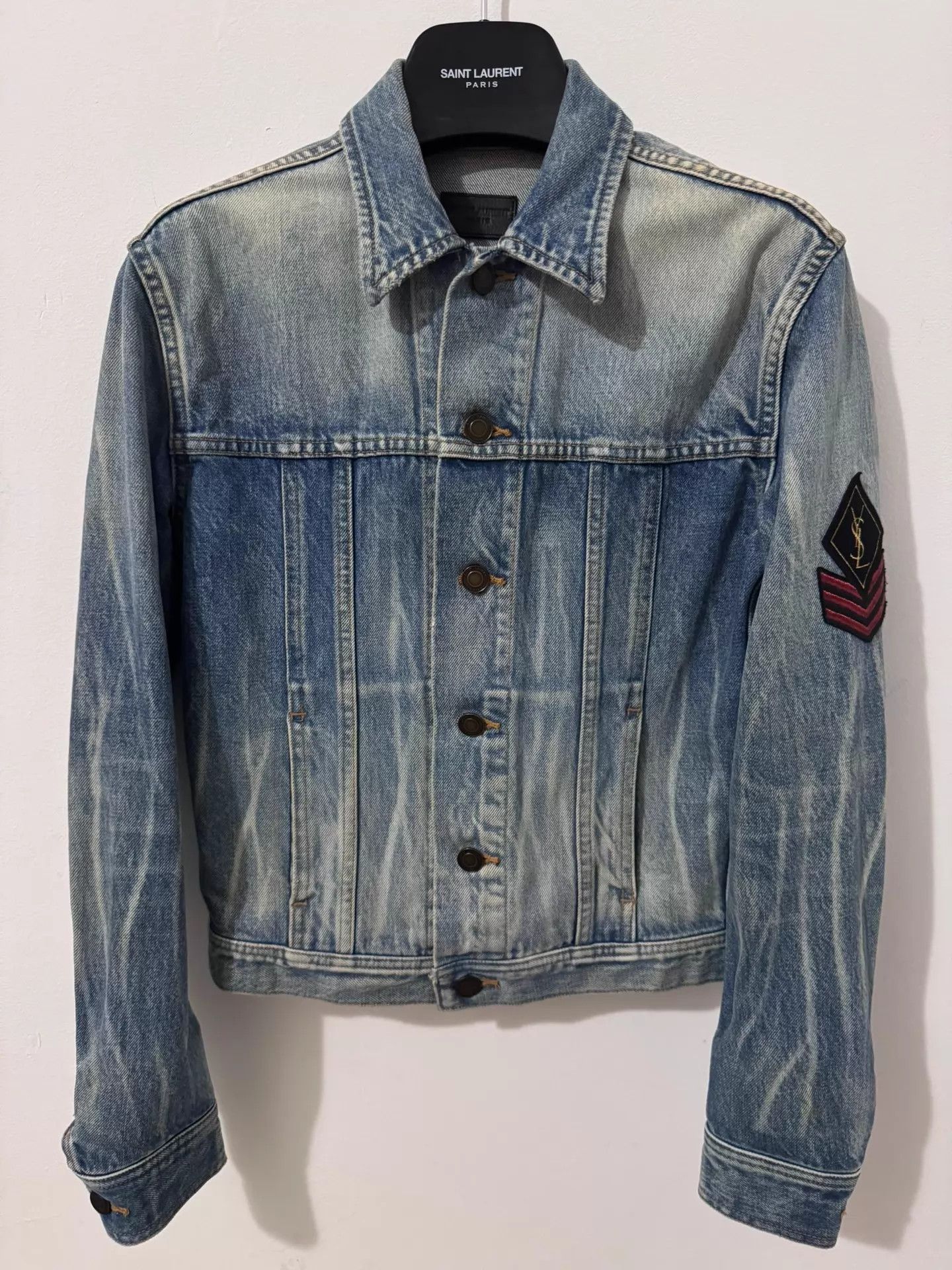 Saint Laurent Paris Authentic Saint Laurent SLP16FW Light BlueDenim Jacket Size S / US 4 / IT 40 - 1 Thumbnail