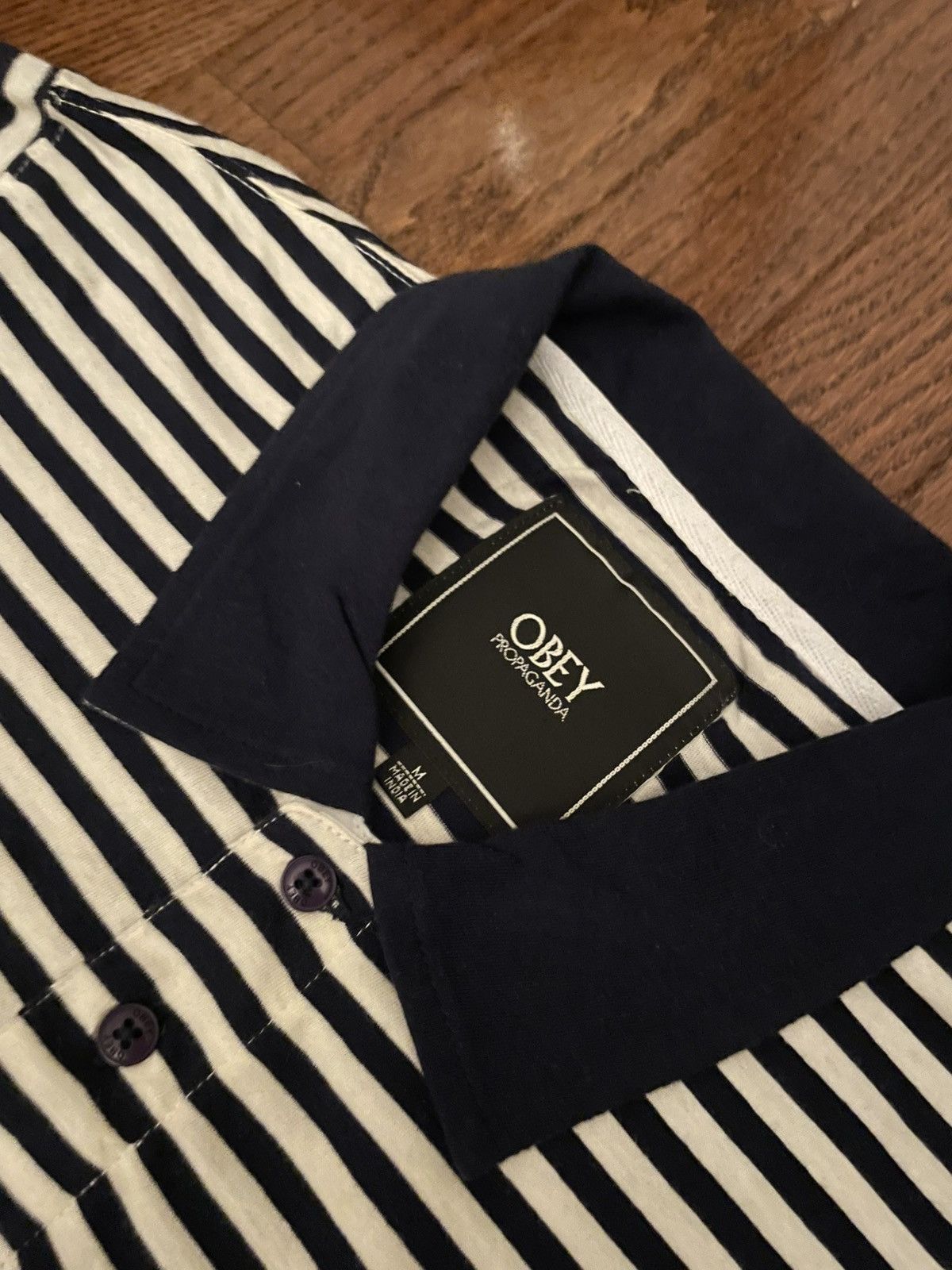 Obey × Vintage Striped Obey polo Size US M / EU 48-50 / 2 - 2 Thumbnail